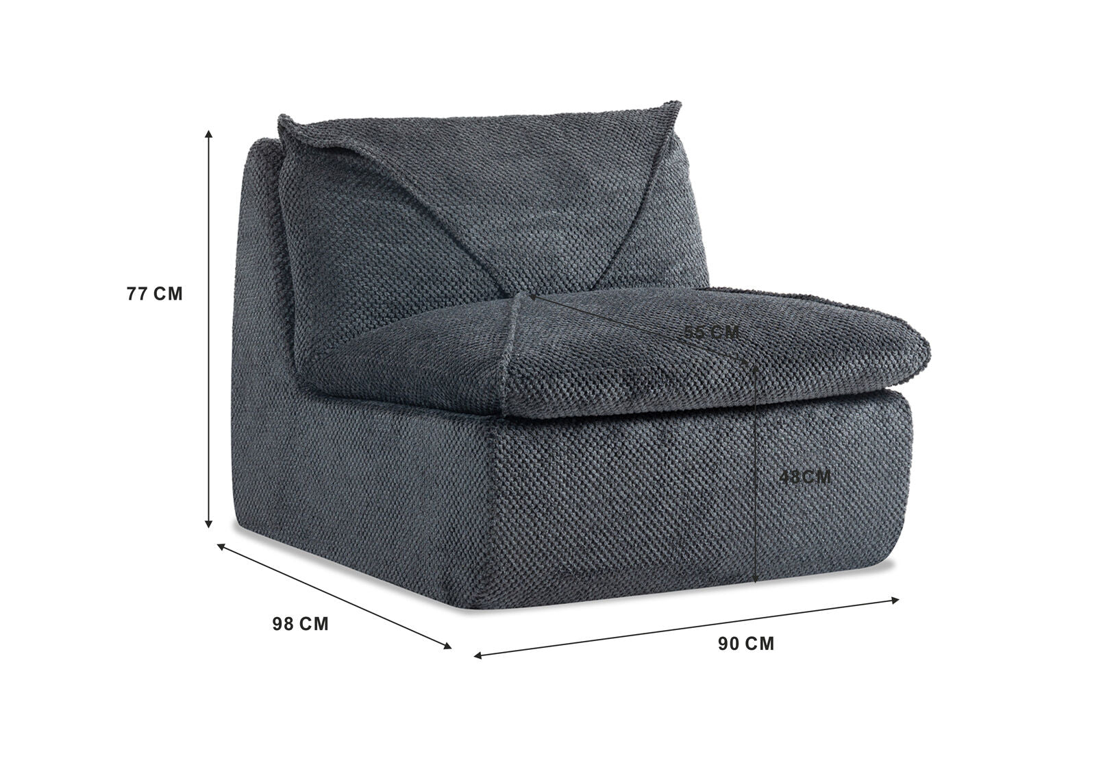 BRADLEY ACCENT CHAIR AND OTTOMAN DARK GREY