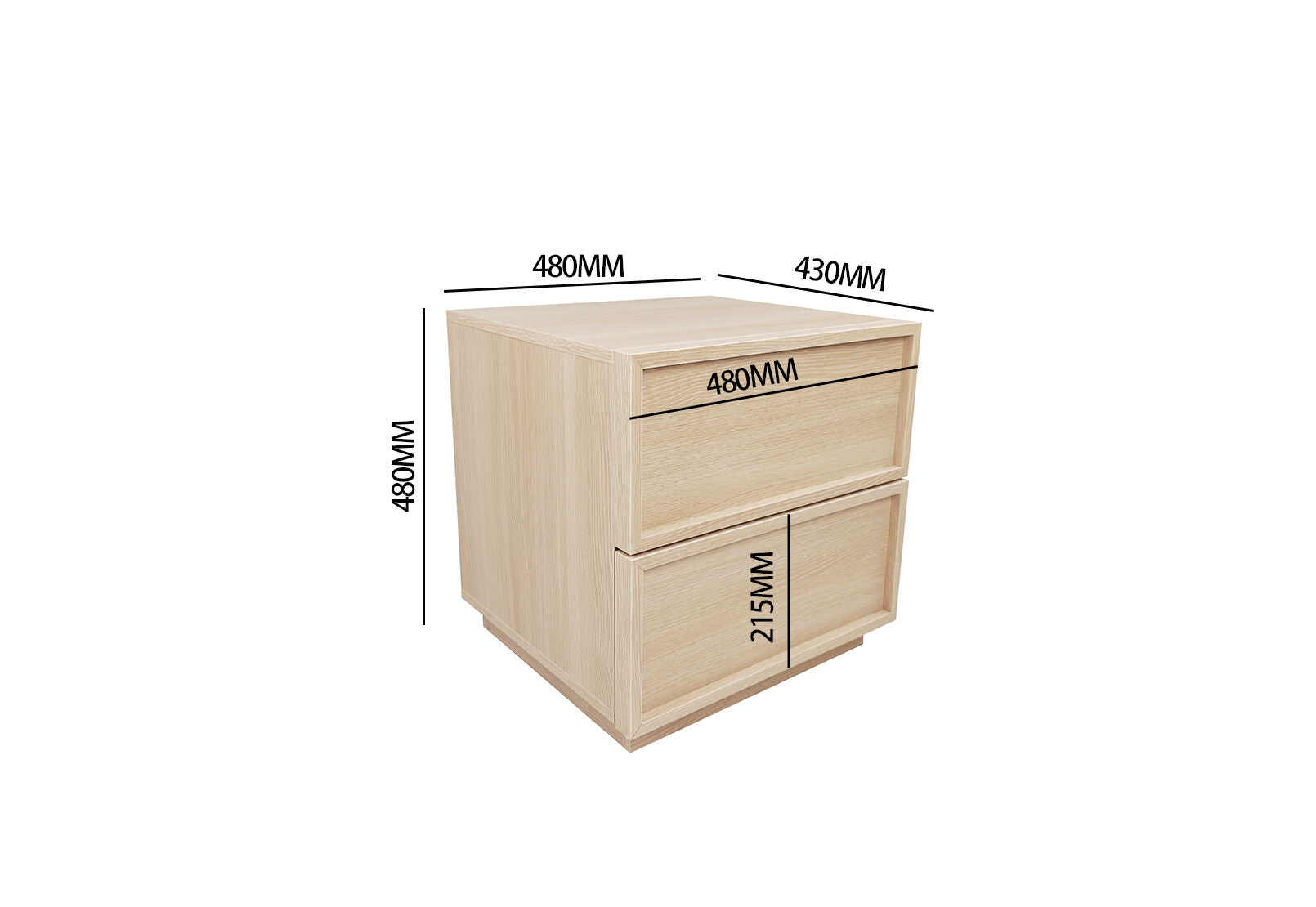 WATKINS 2 DRAWER BEDSIDE NATURAL