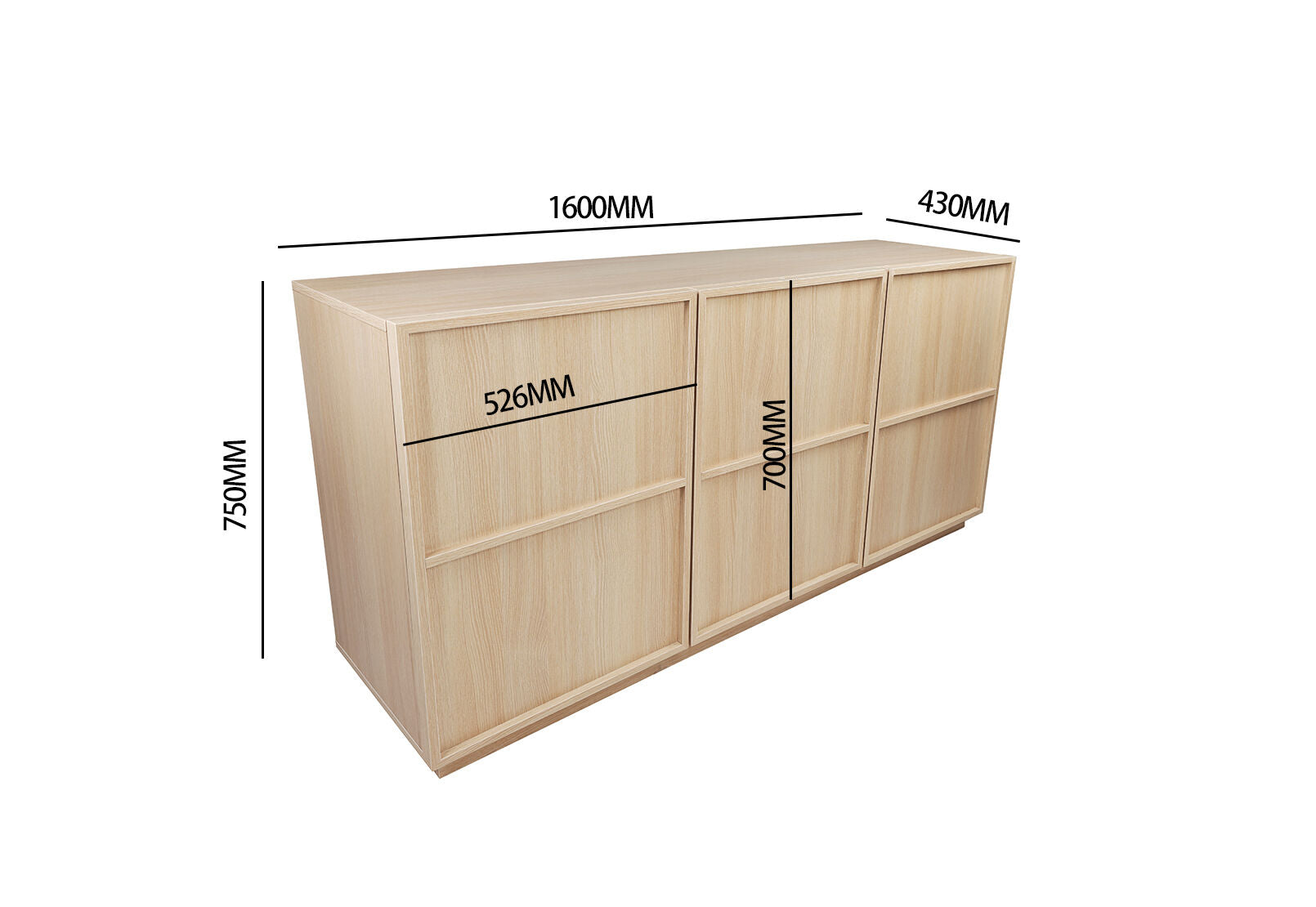 WATKINS 3 DOOR BUFFET NATURAL