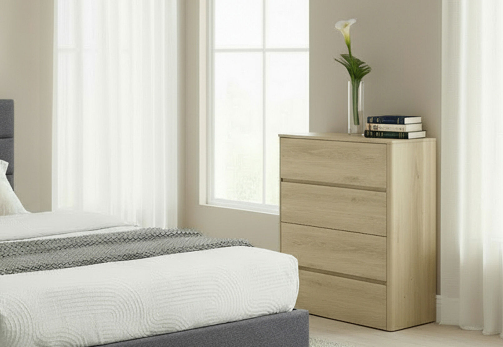 SERRANO 4 DRAWER TALL CHEST NATURAL