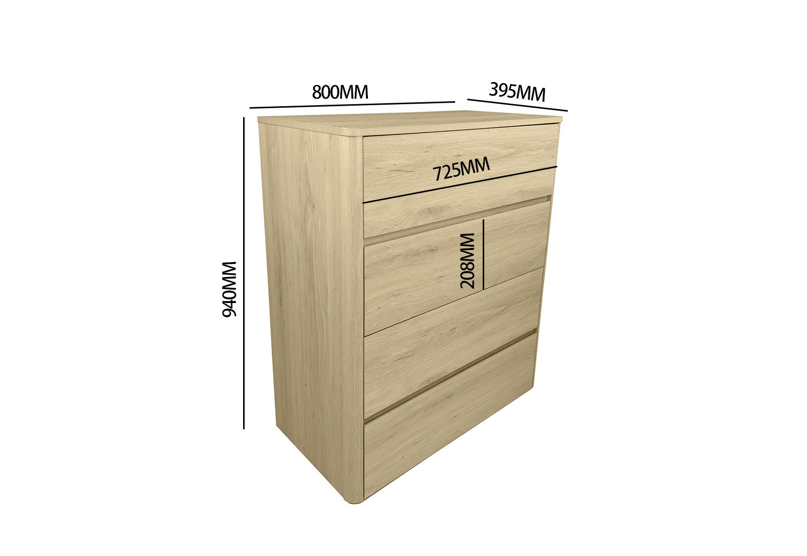 SERRANO 4 DRAWER TALL CHEST NATURAL