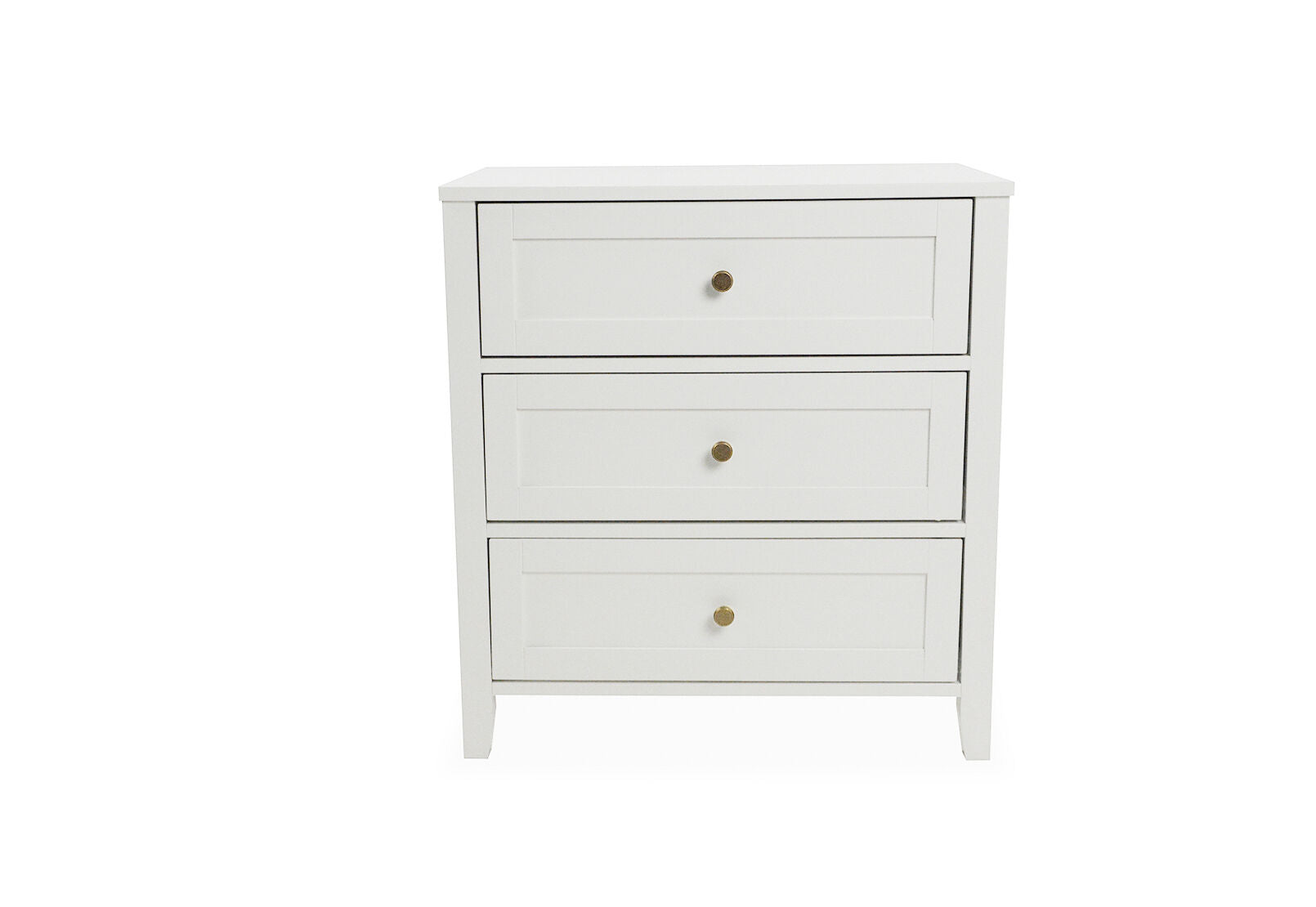 ROBERTSON 3 DRAWER BEDSIDE WHITE