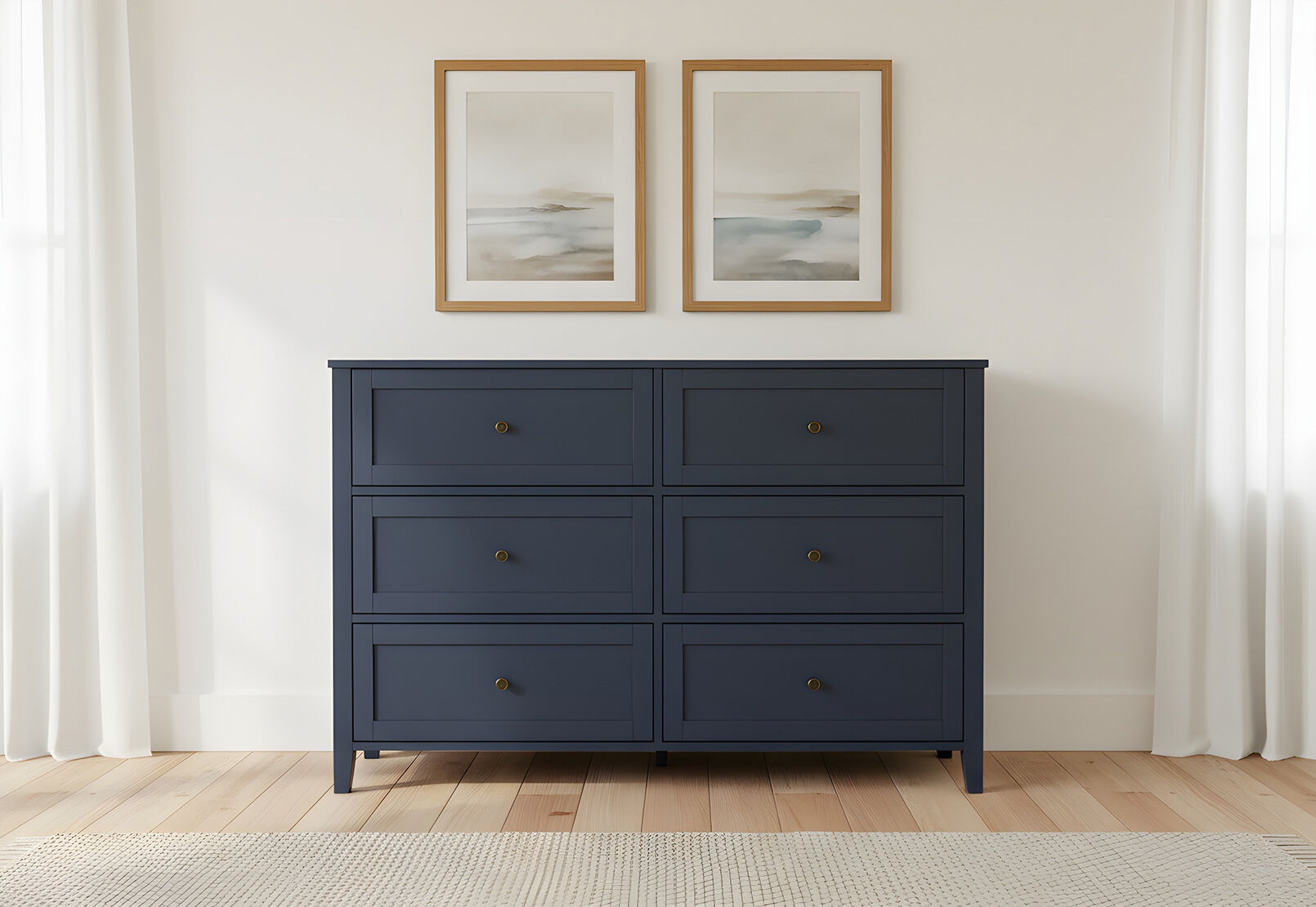 ROBERTSON 6 DRAWER DRESSER NAVY BLUE