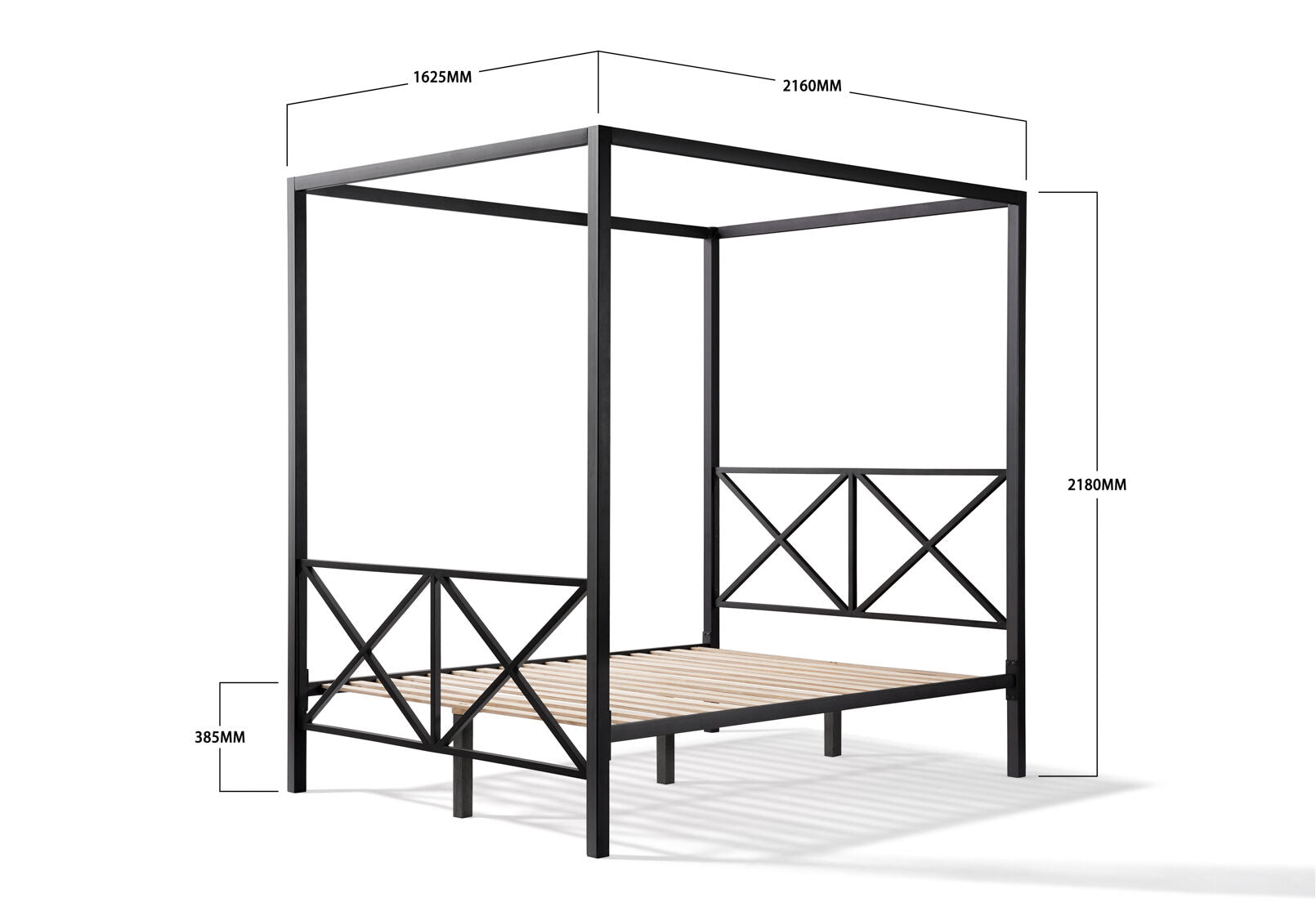 COFFEY 4 POST QUEEN BED BLACK