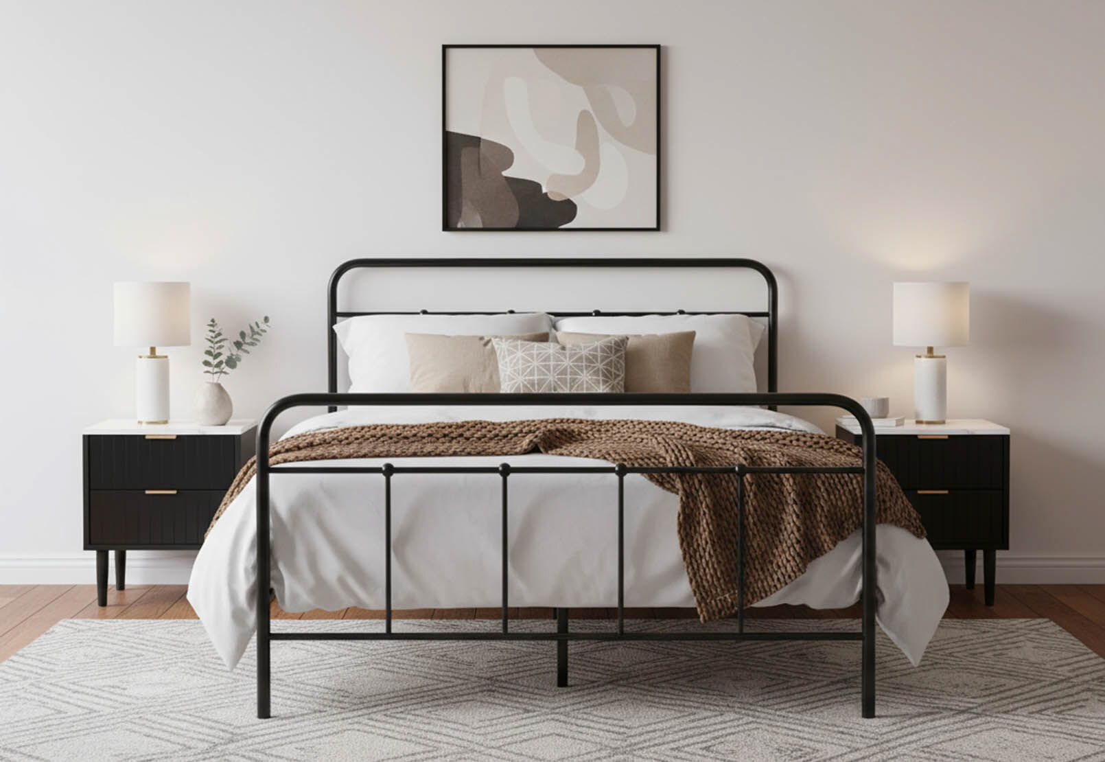 BRONTI DOUBLE BED BLACK