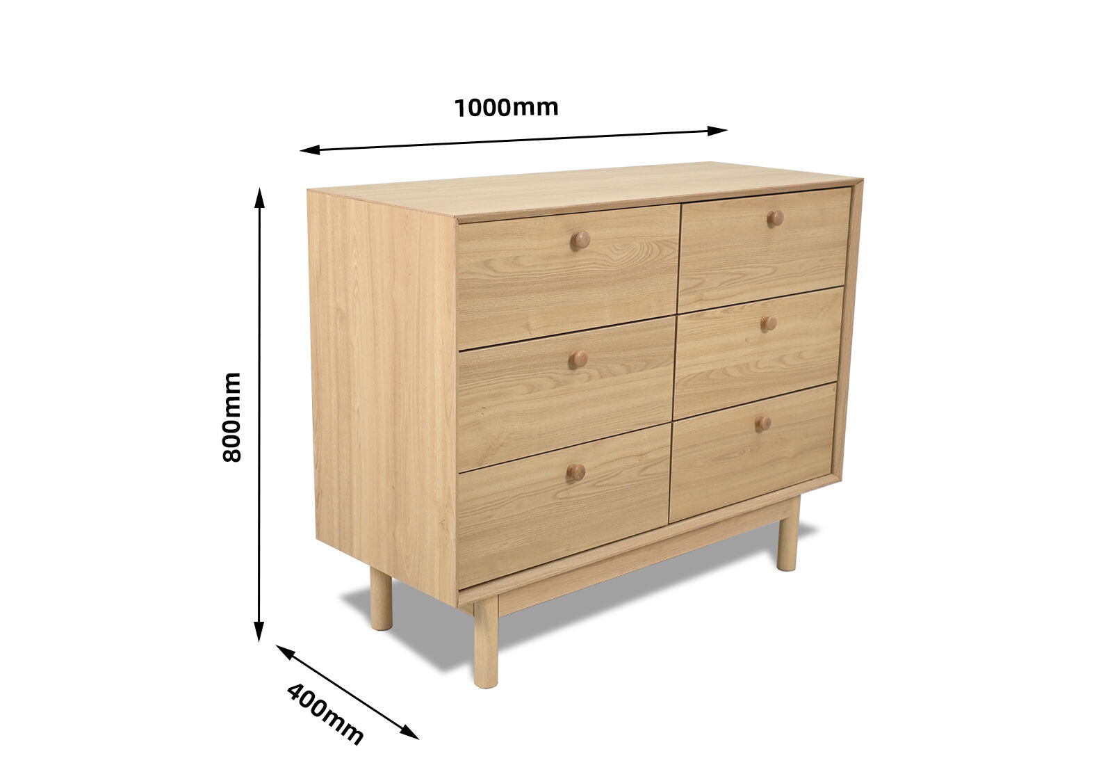 FAWKE 6 DRAWER DRESSER NATURAL