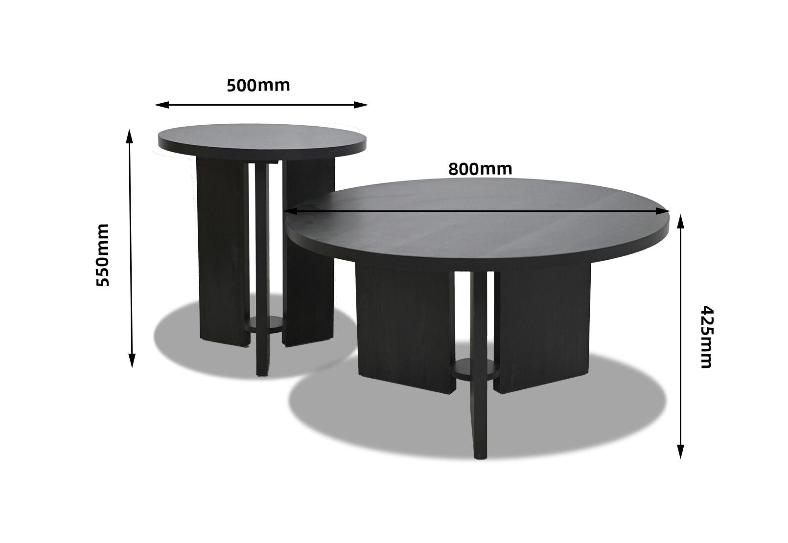 OLIVIER SET OF 2 COFFEE TABLES BLACK