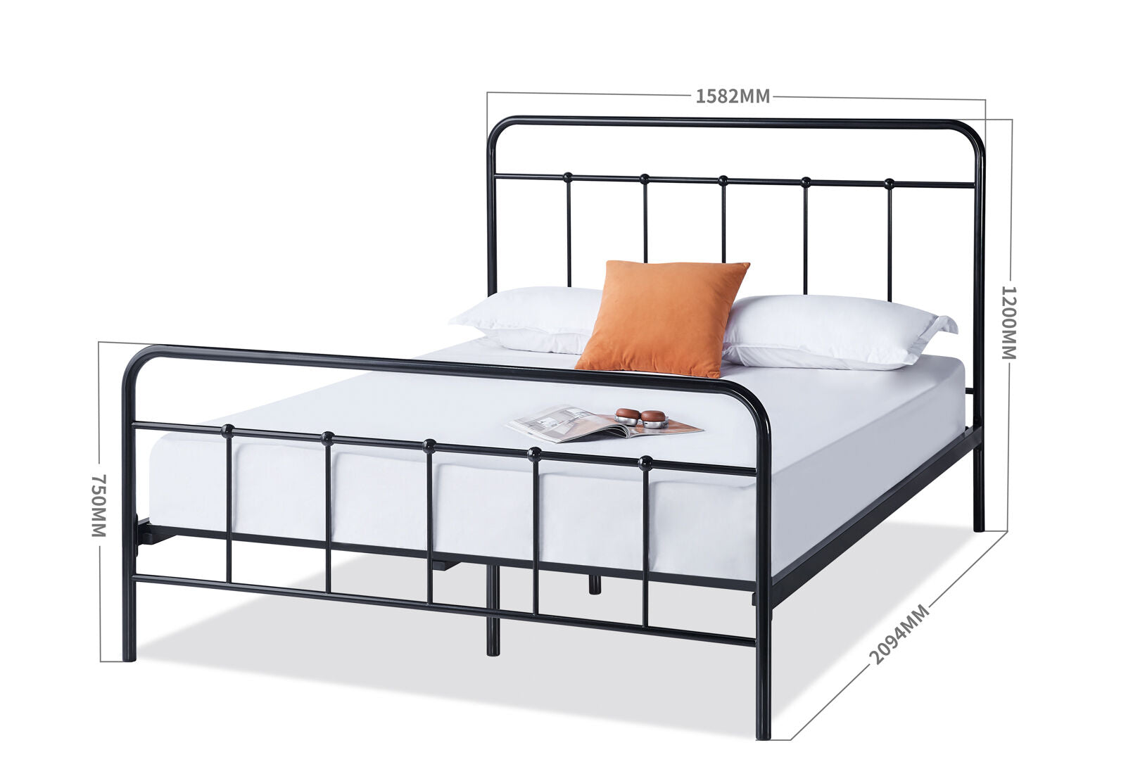 BRONTI QUEEN BED BLACK