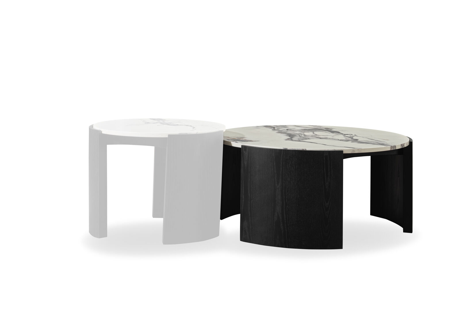 EGON ROUND COFFEE TABLE BLACK/WHITE