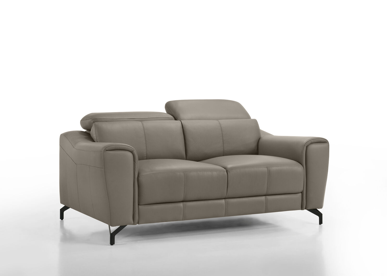 PELOSI LEATHER 2 SEATER SOFA MID GREY