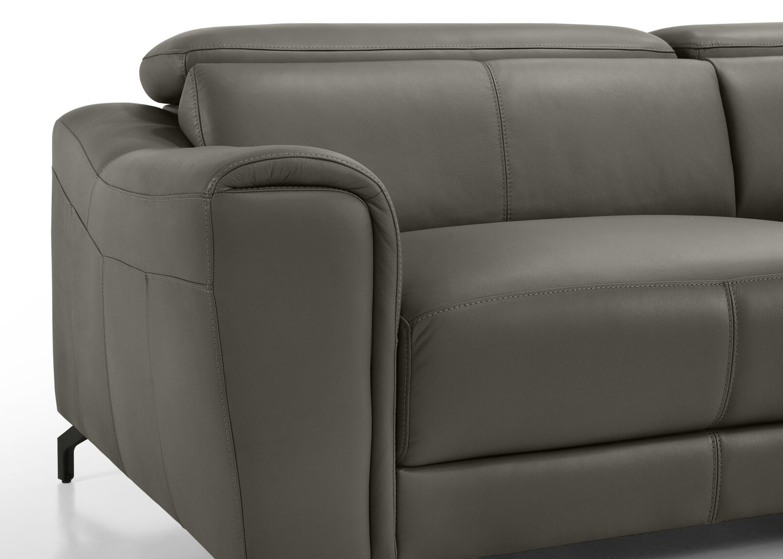 PELOSI LEATHER 2 SEATER SOFA DARK GREY