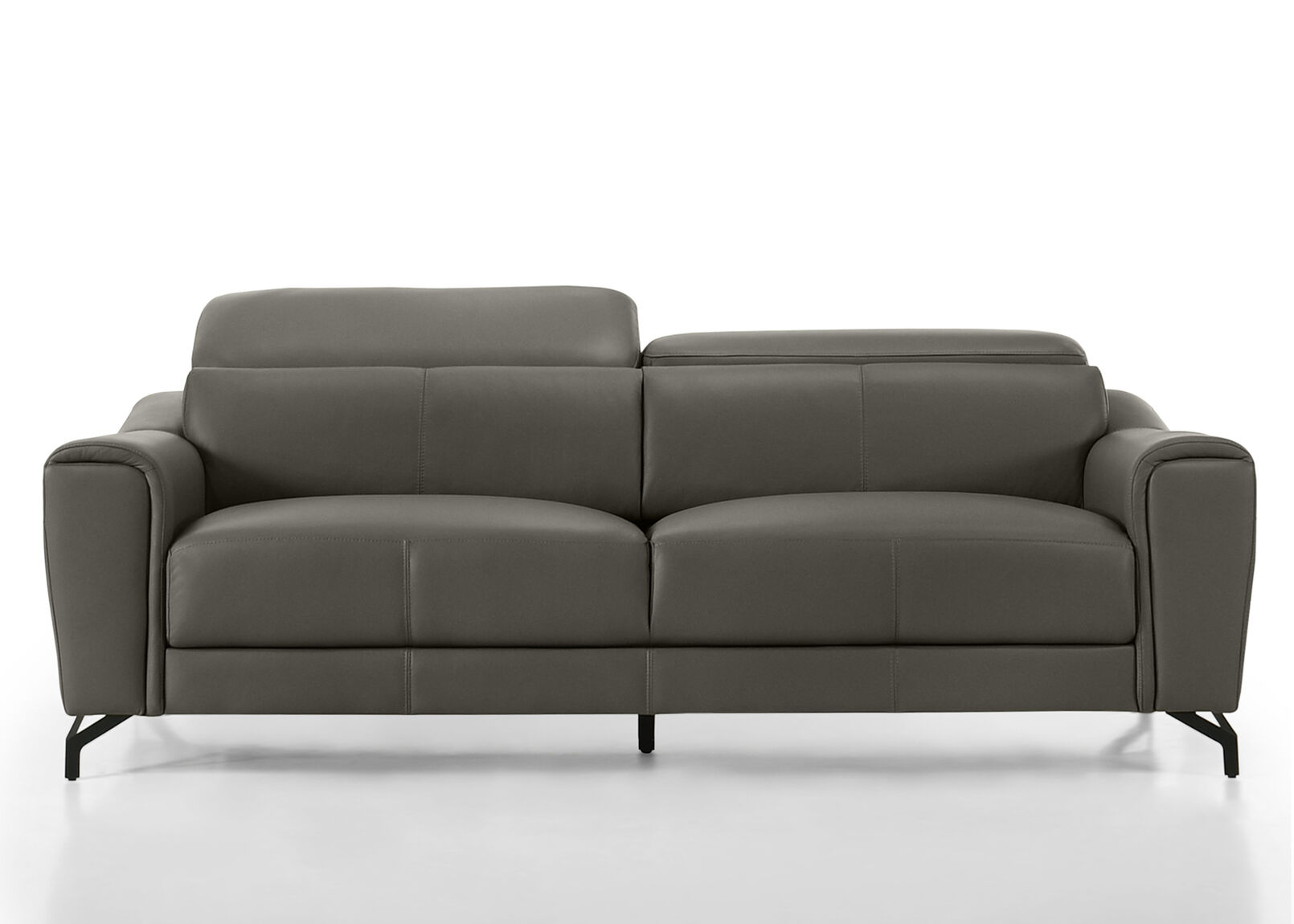 PELOSI LEATHER 3 SEATER SOFA DARK GREY