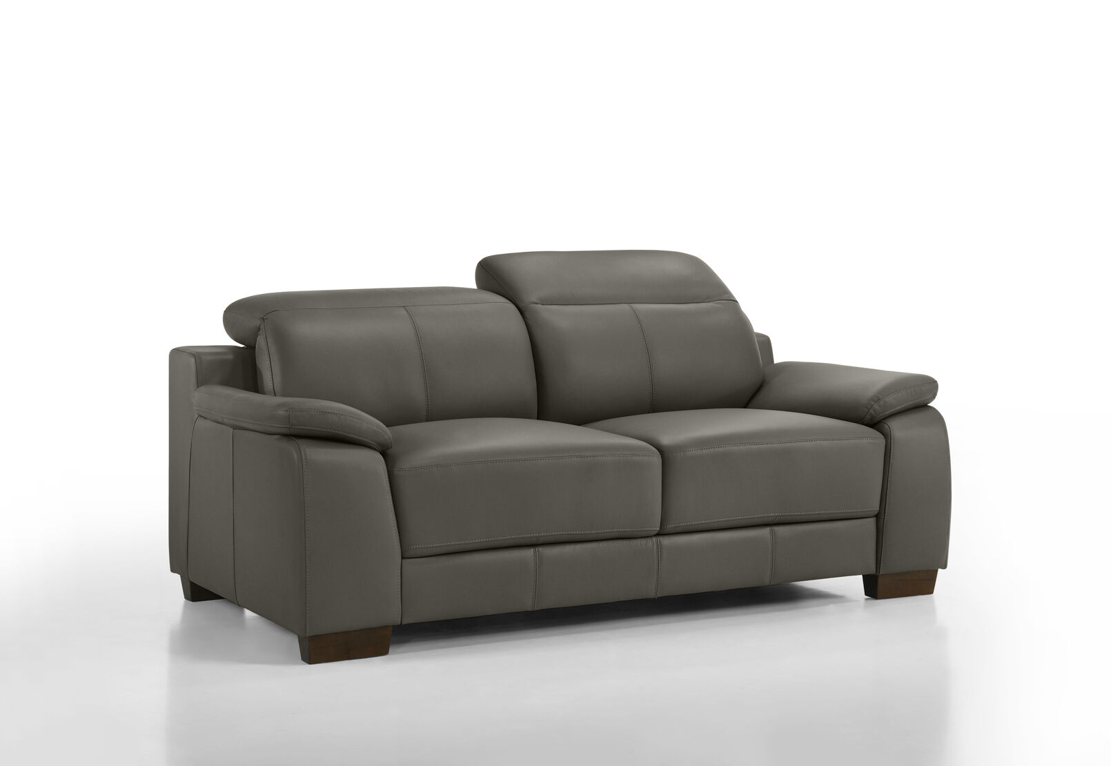 ESCHER LEATHER 2 SEATER SOFA DARK GREY