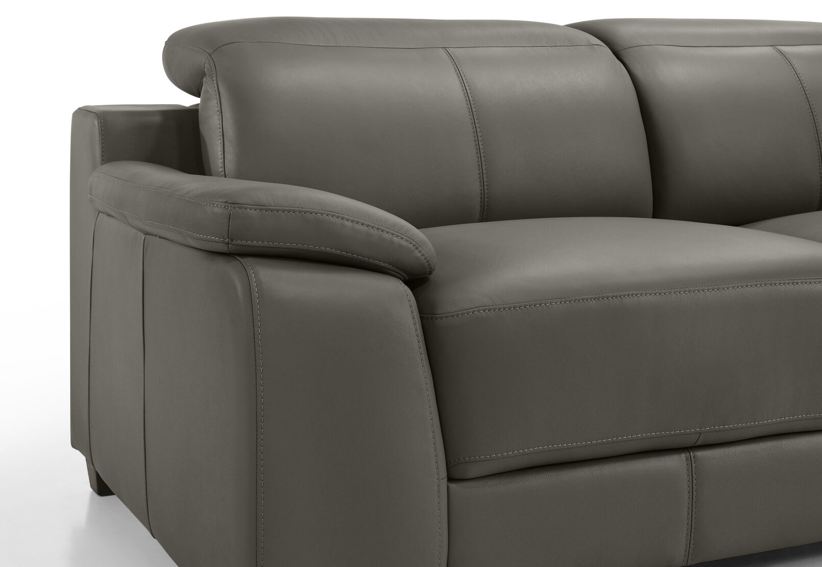 ESCHER LEATHER 2 SEATER SOFA DARK GREY