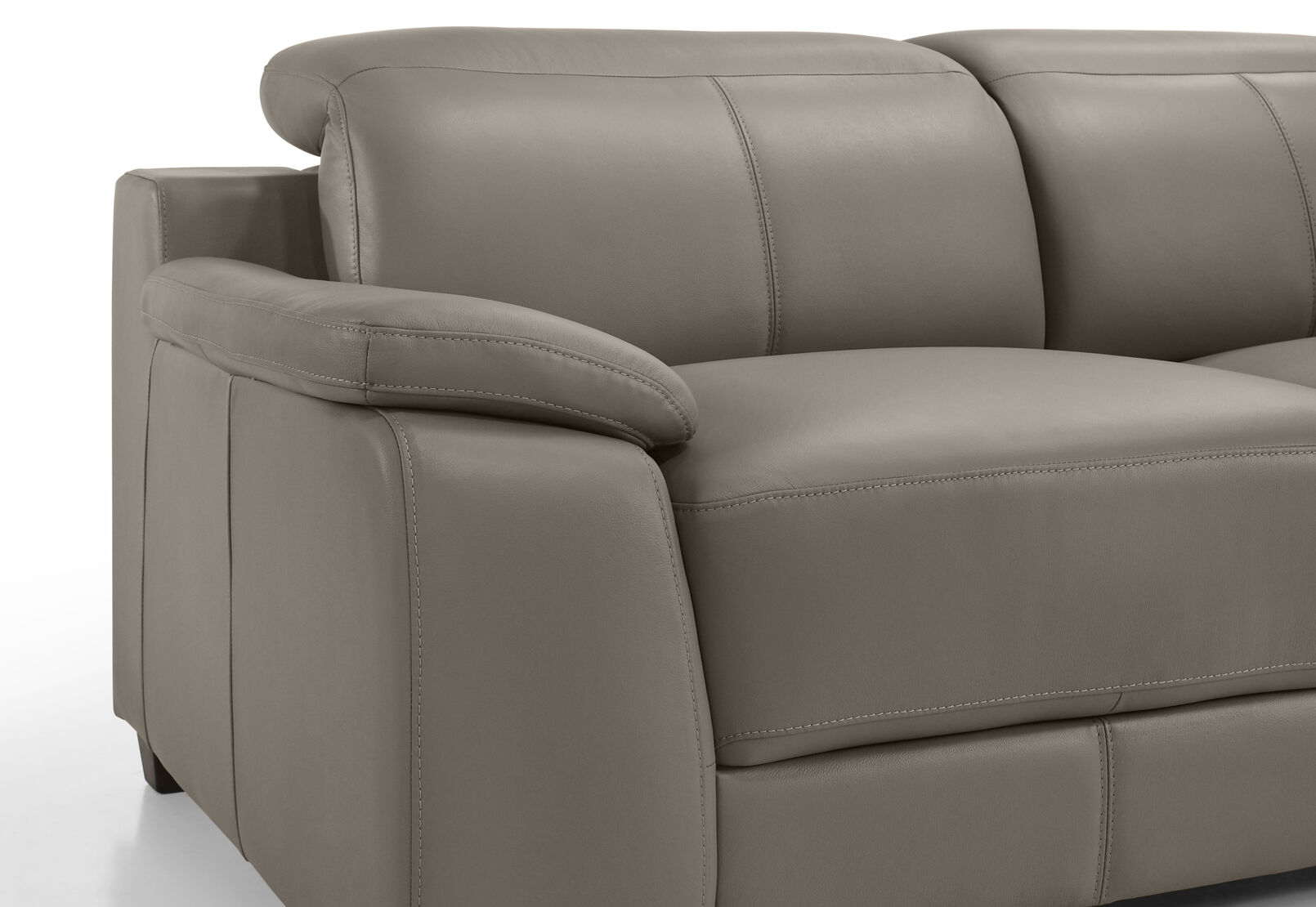 ESCHER LEATHER 3 SEATER SOFA MID GREY