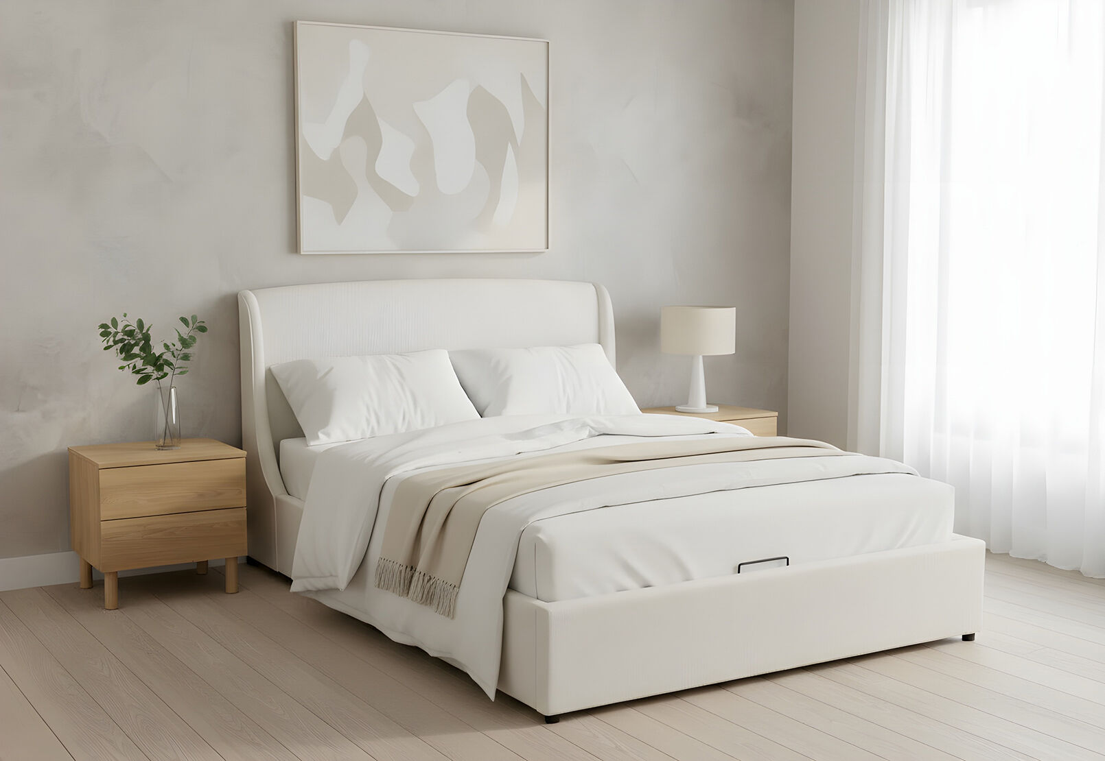 CAMBRIDGE BAY QUEEN LIFT BED CREAM