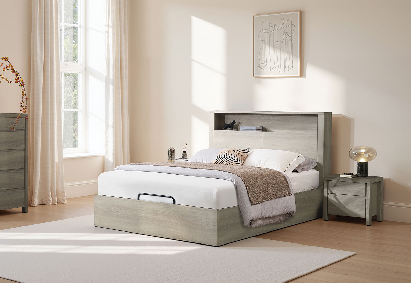 ARMOY QUEEN LIFT BED GREY