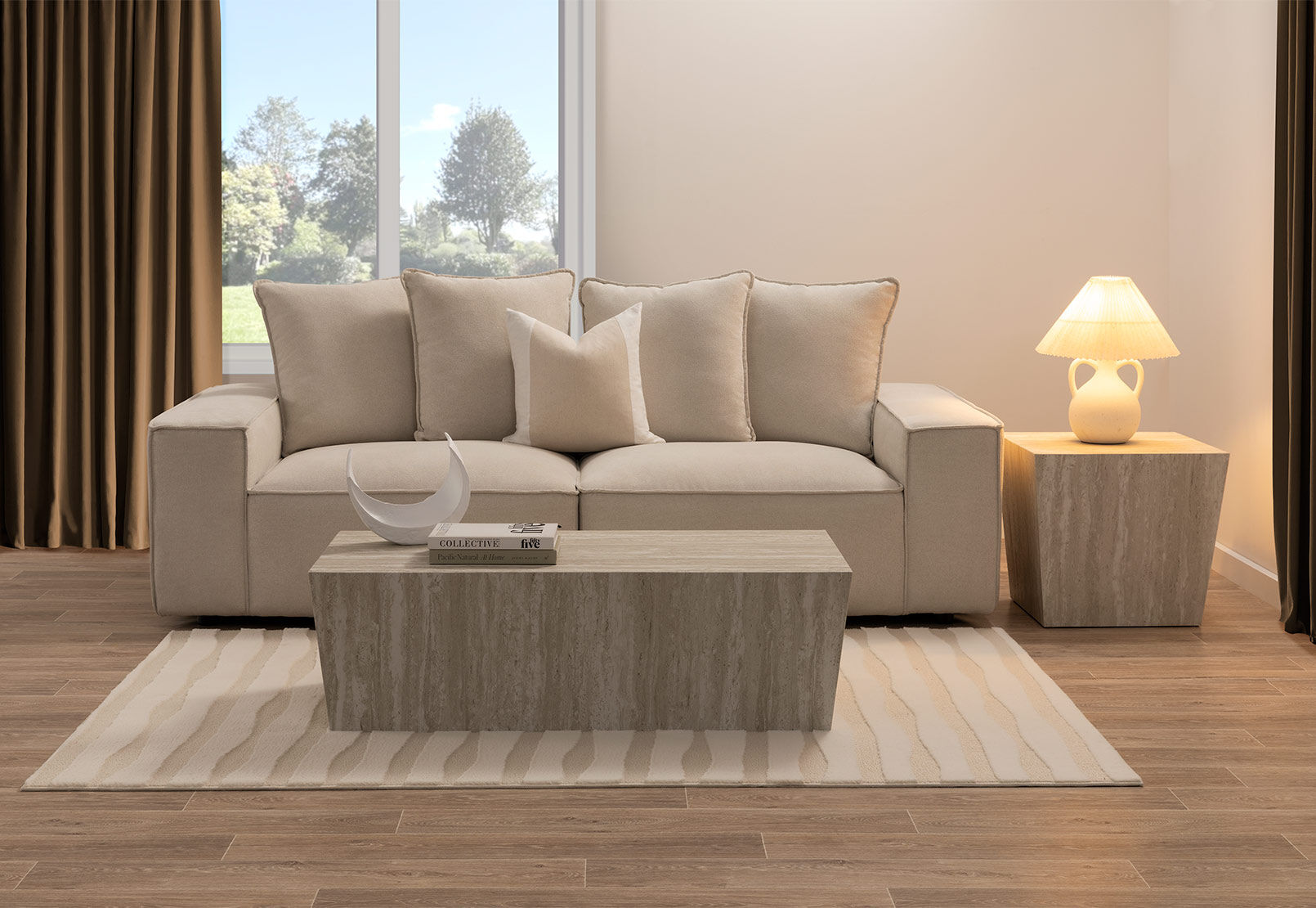 CAVELL LAMP TABLE BEIGE
