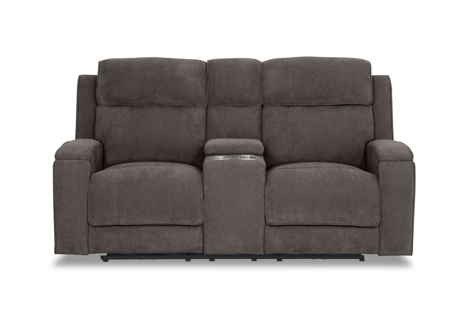 BAYTOWN FABRIC 2 SEATER ELECTRIC RECLINERS WITH CONSOLE GREY