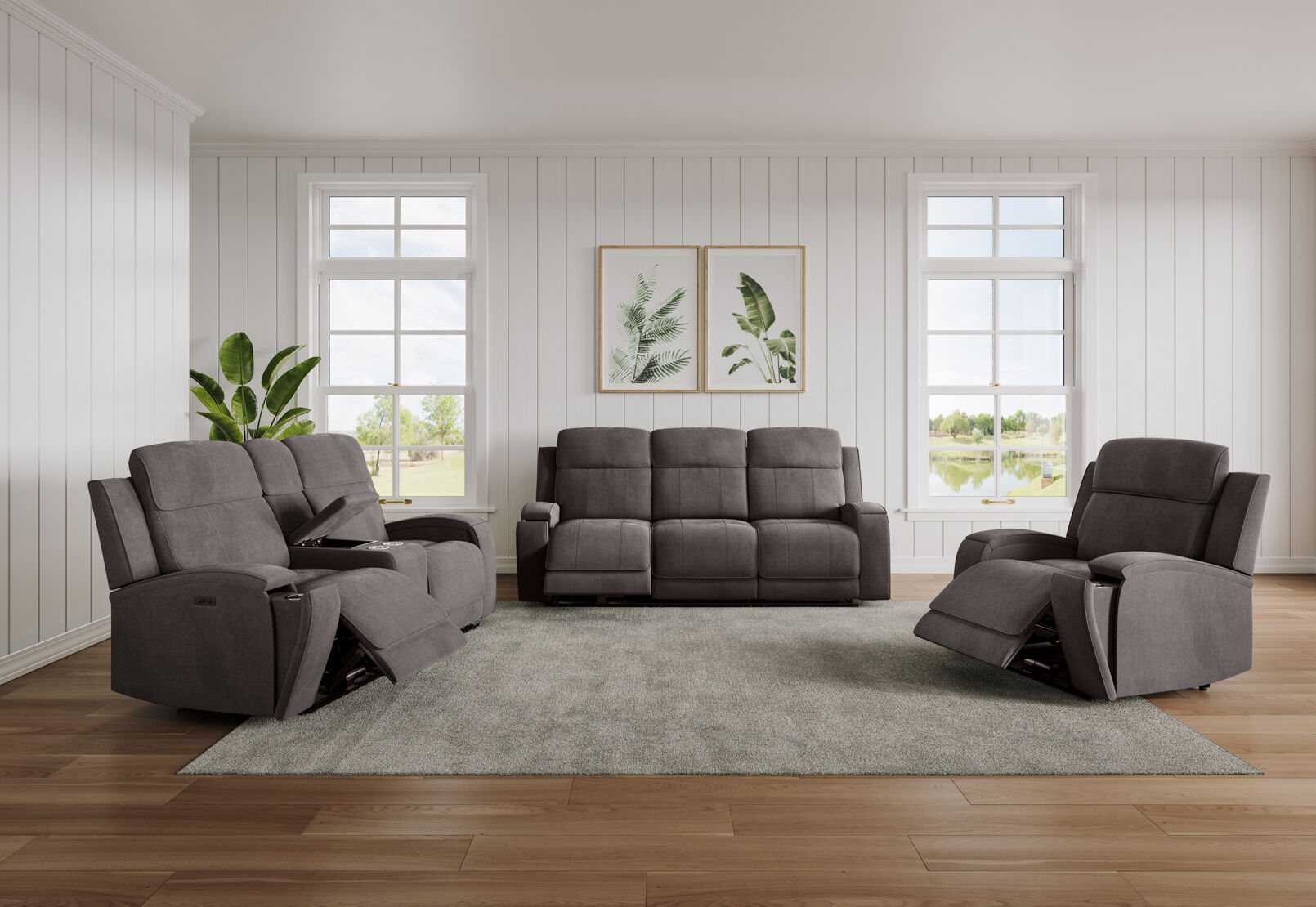 BAYTOWN FABRIC ELECTRIC RECLINER GREY