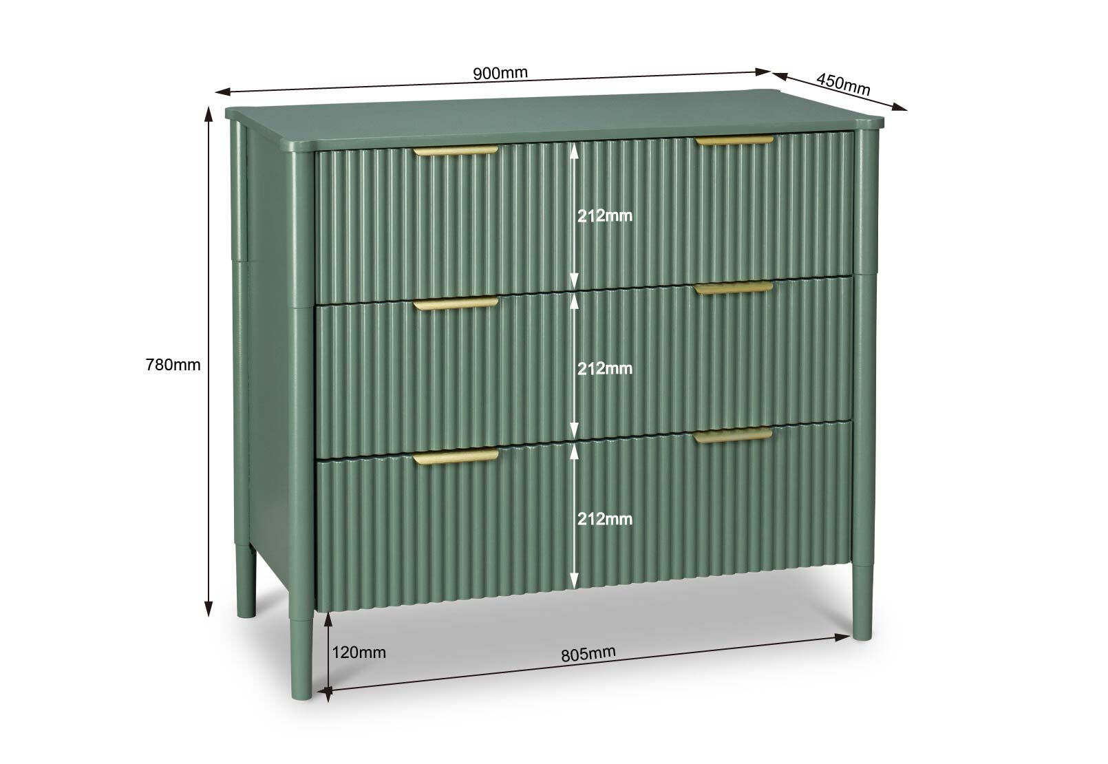 BENEVNTO TALL CHEST GREEN