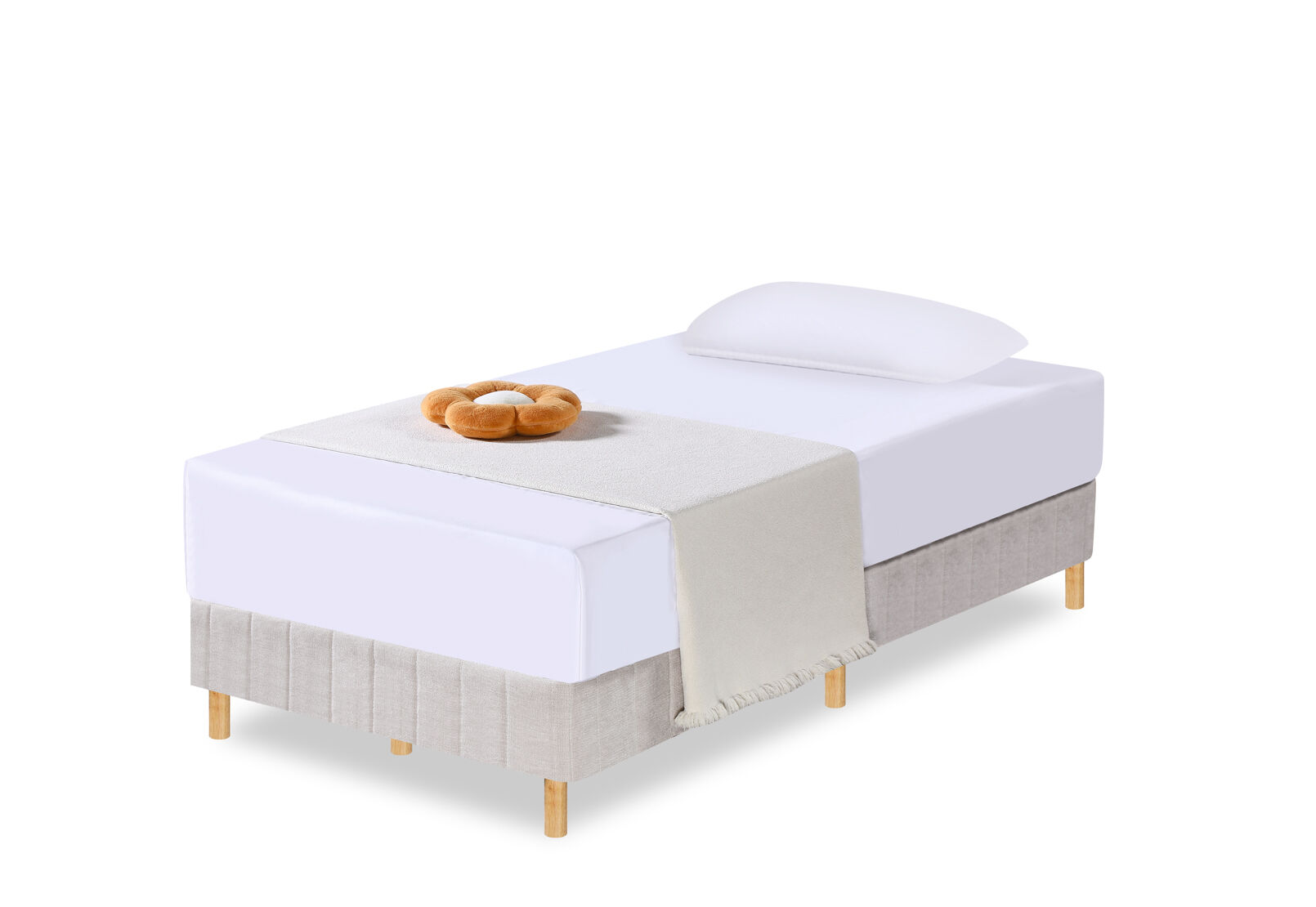 BOLOGNA SINGLE BED BASE BEIGE