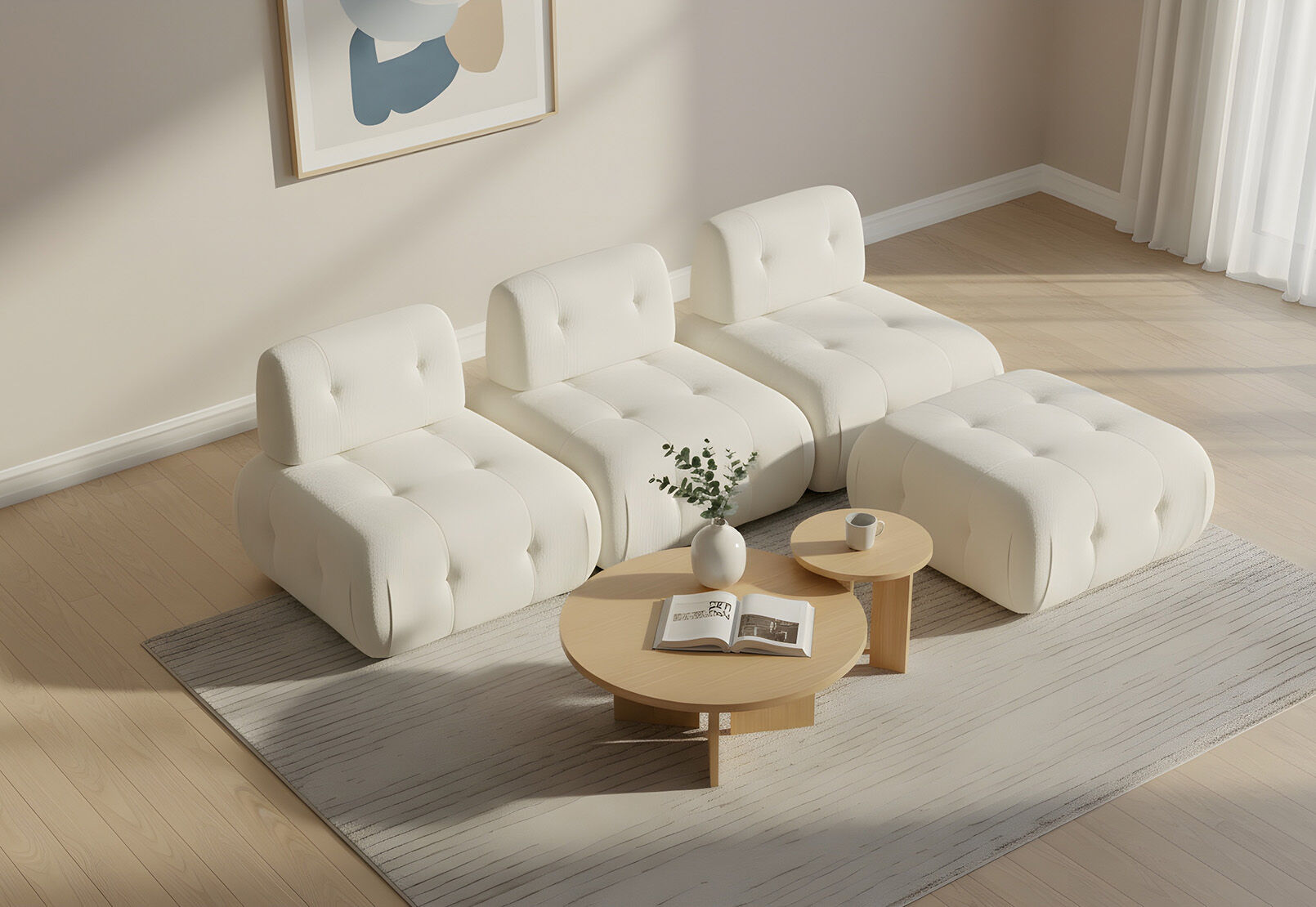 BEVERLYWOOD OTTOMAN BEIGE