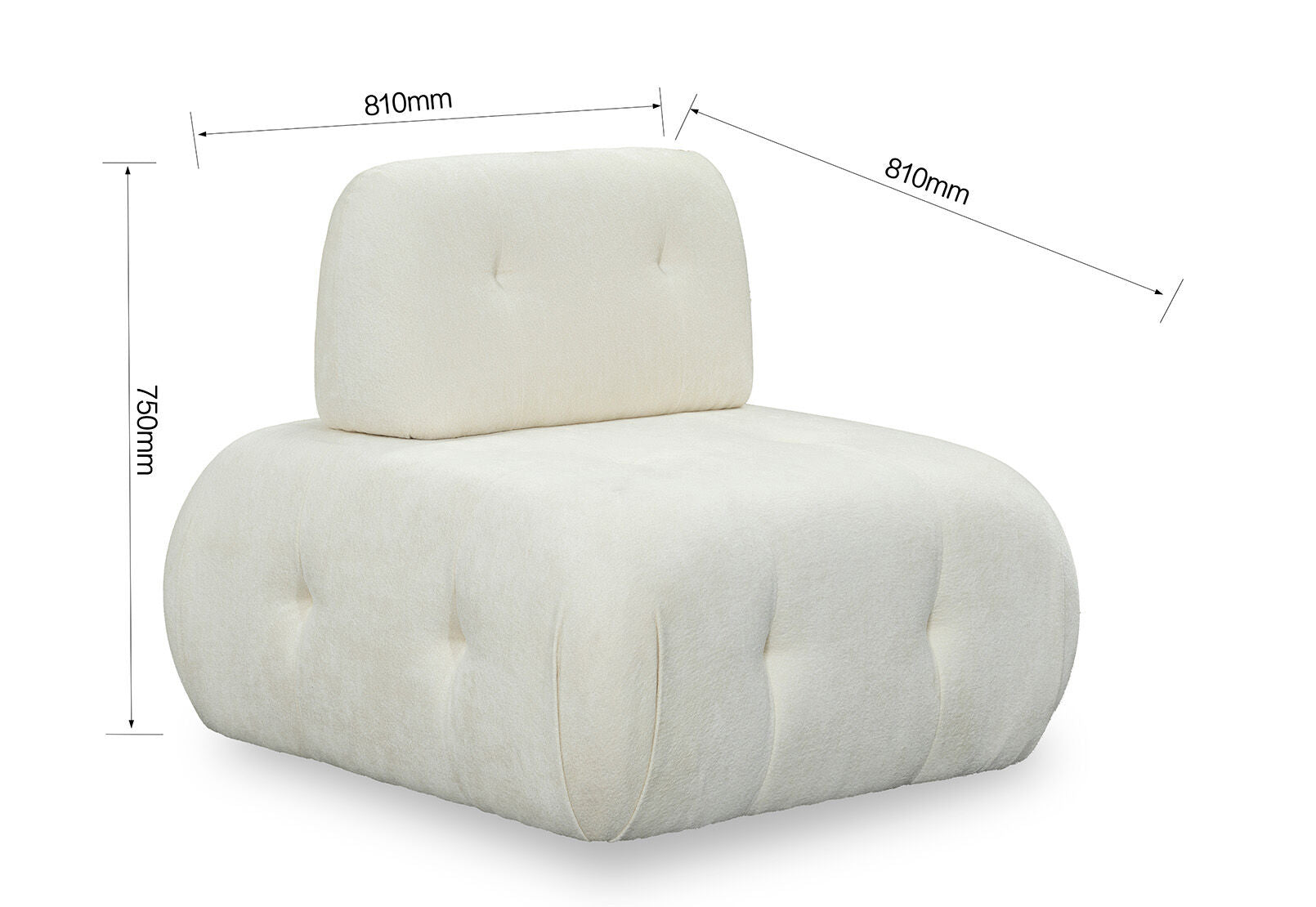 BEVERLYWOOD MODULAR ARMLESS CHAIR BEIGE