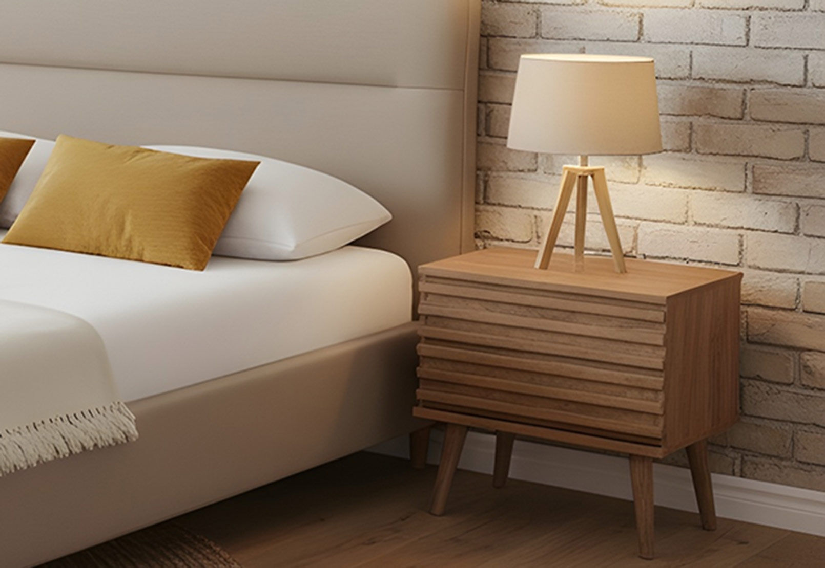 STEVENSON 2 DRAWER BEDSIDE NATURAL