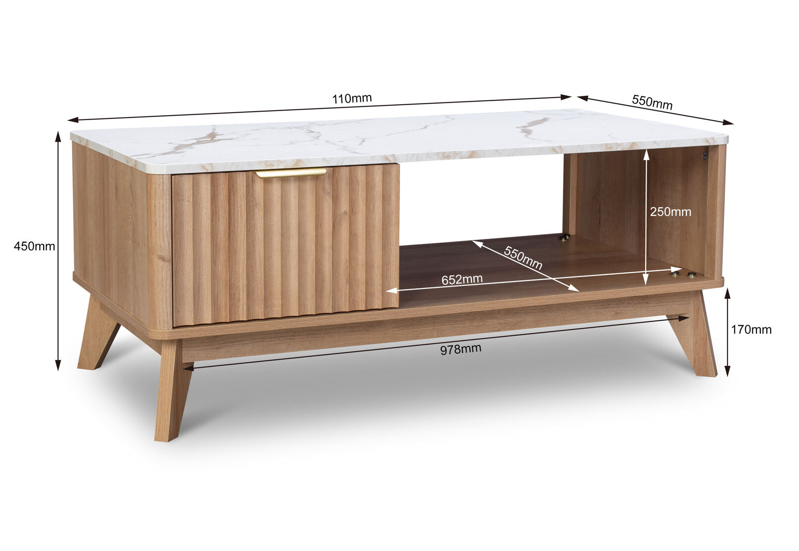 WHITEHEAD COFFEE TABLE NATURAL WHITE