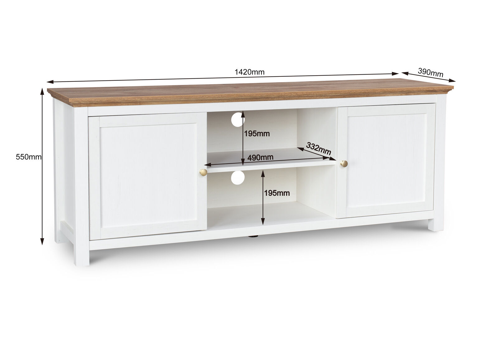 WORCESTER ENTERTAINMENT UNIT WHITE/NATURAL