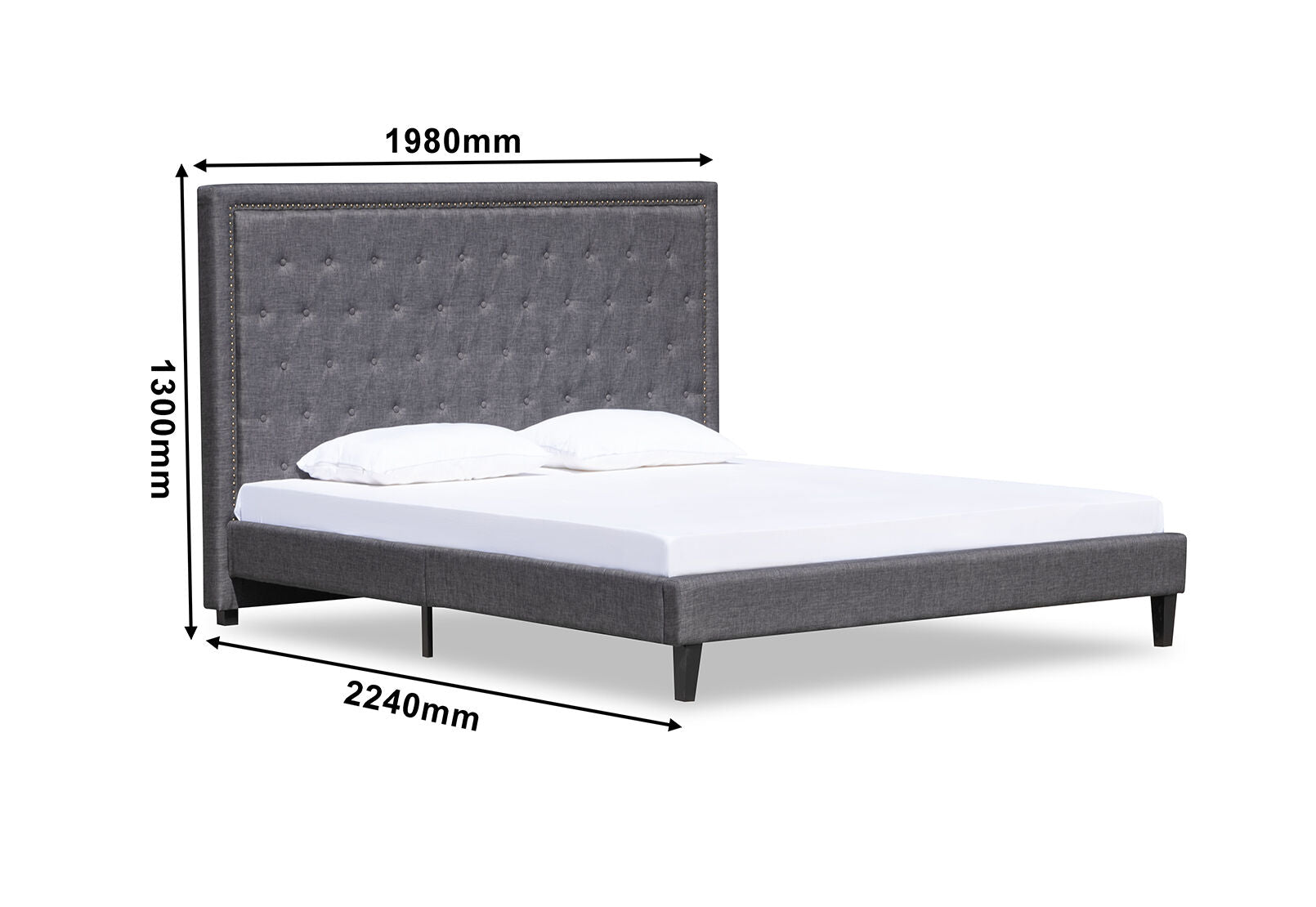 ARNOLD DARK GREY KING BED DARK GREY