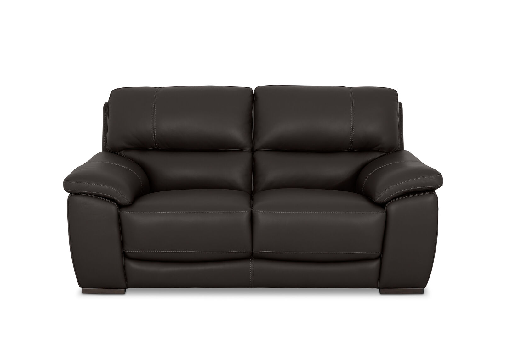 WILCOT LEATHER 2 SEATER SOFA CHOCOLATE