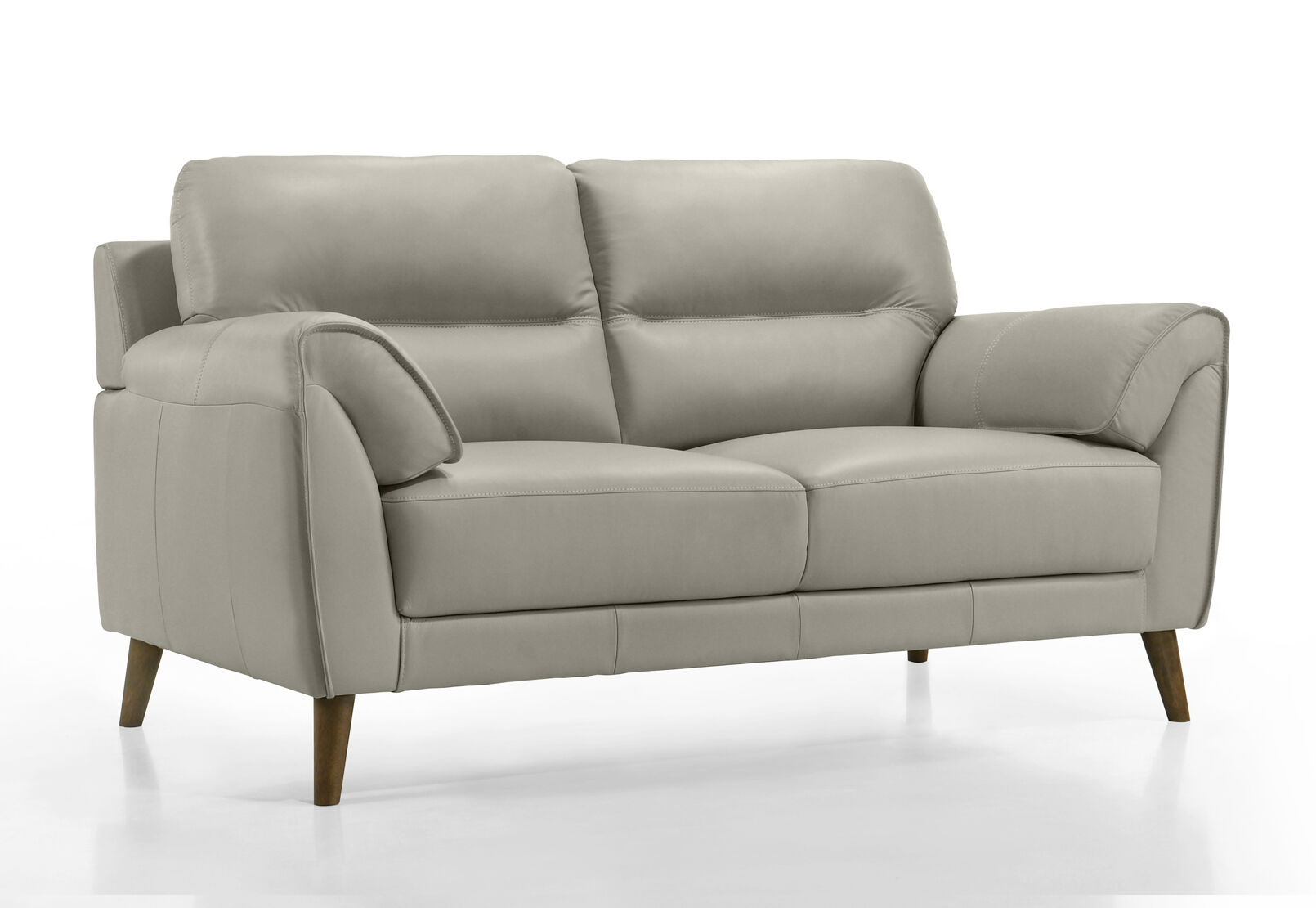 CARNABY LEATHER 2 SEATER SOFA LIGHT GREY