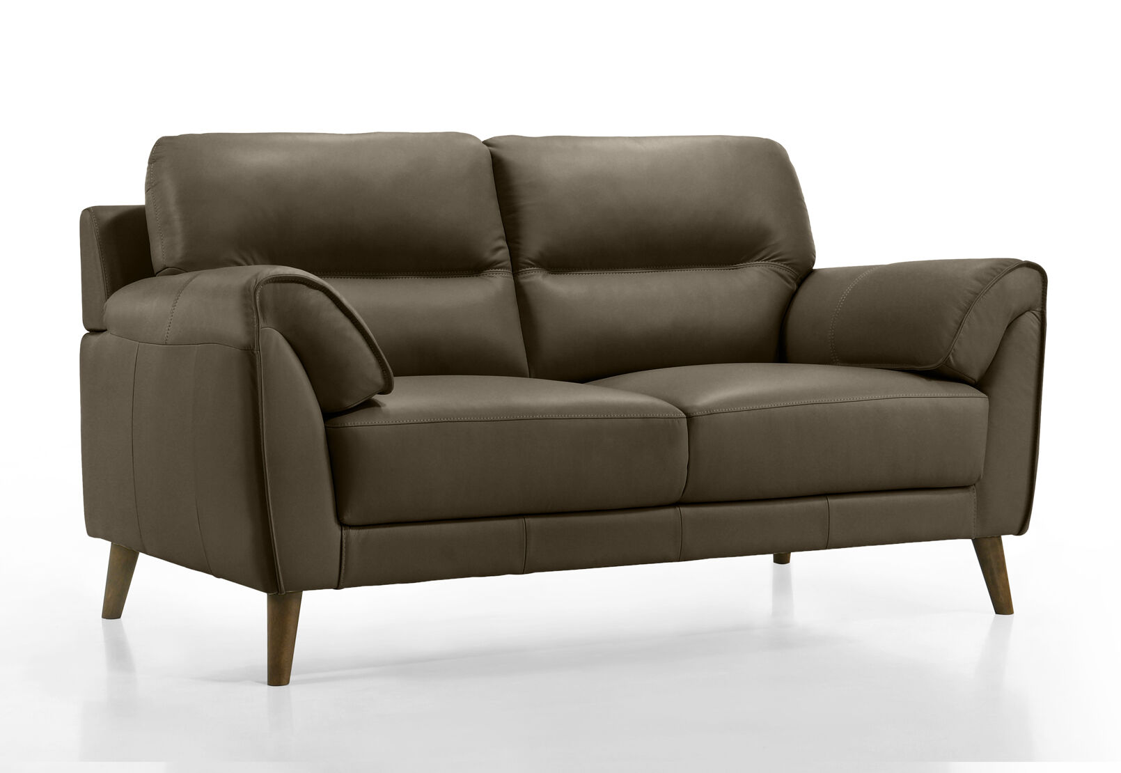 CARNABY LEATHER 2 SEATER SOFA OLIVE GREEN