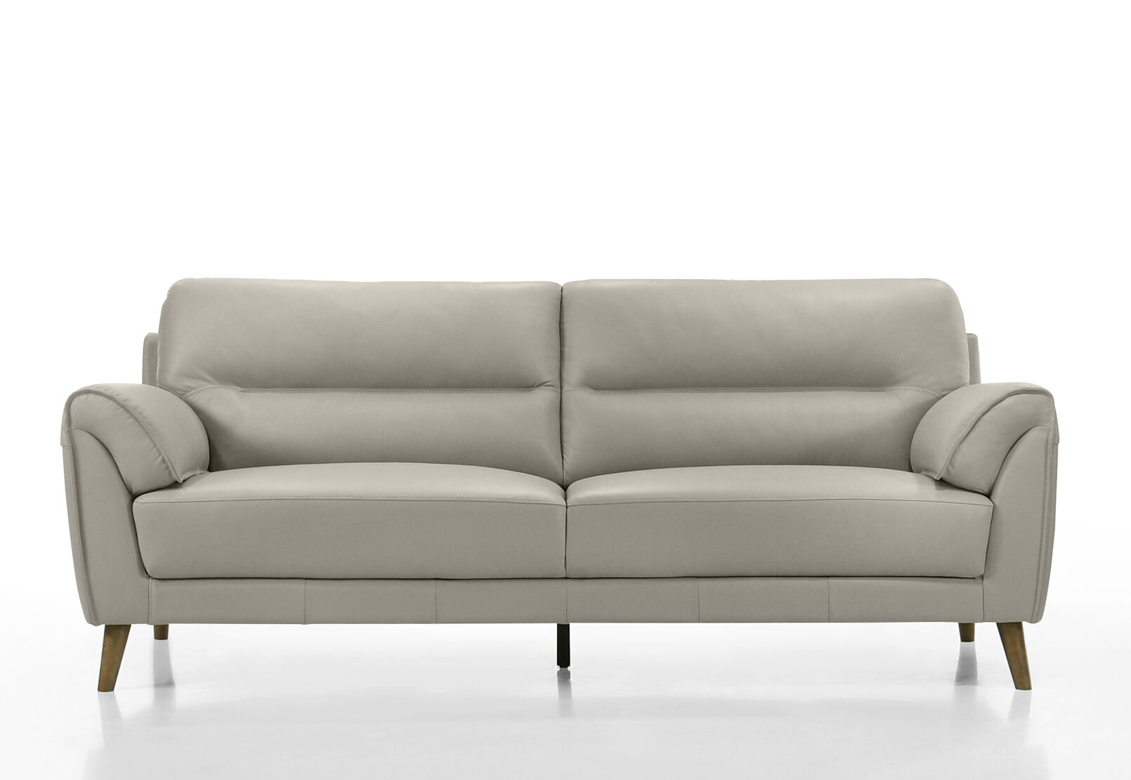 CARNABY LEATHER 3 SEATER SOFA LIGHT GREY