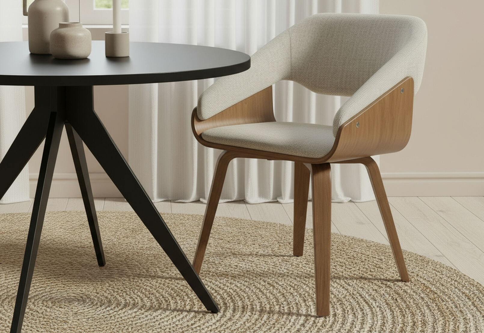 CHAPLEAU DINING CHAIR GREY/NATURAL
