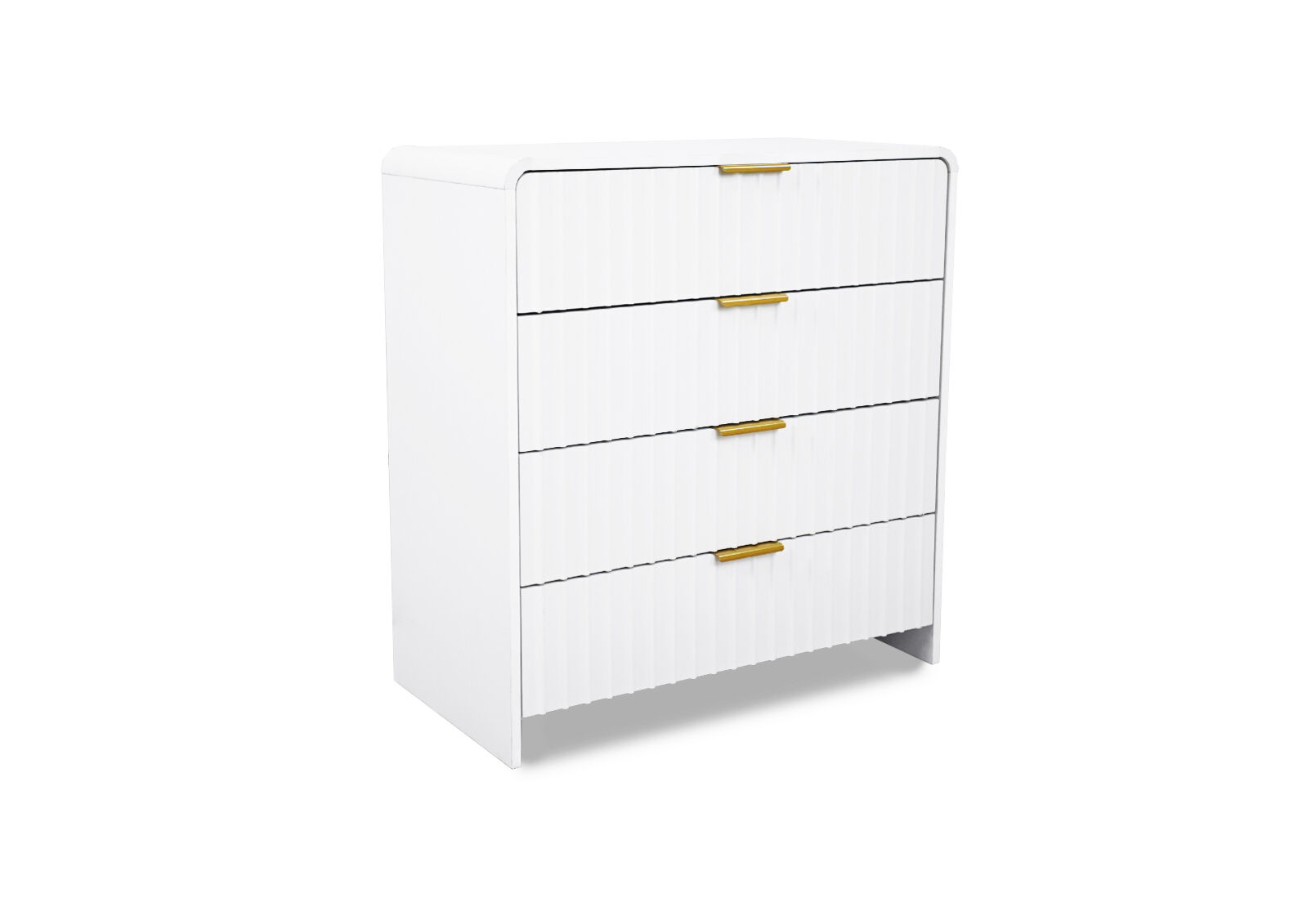 CARRARA 4 DRAWER TALL CHEST WHITE