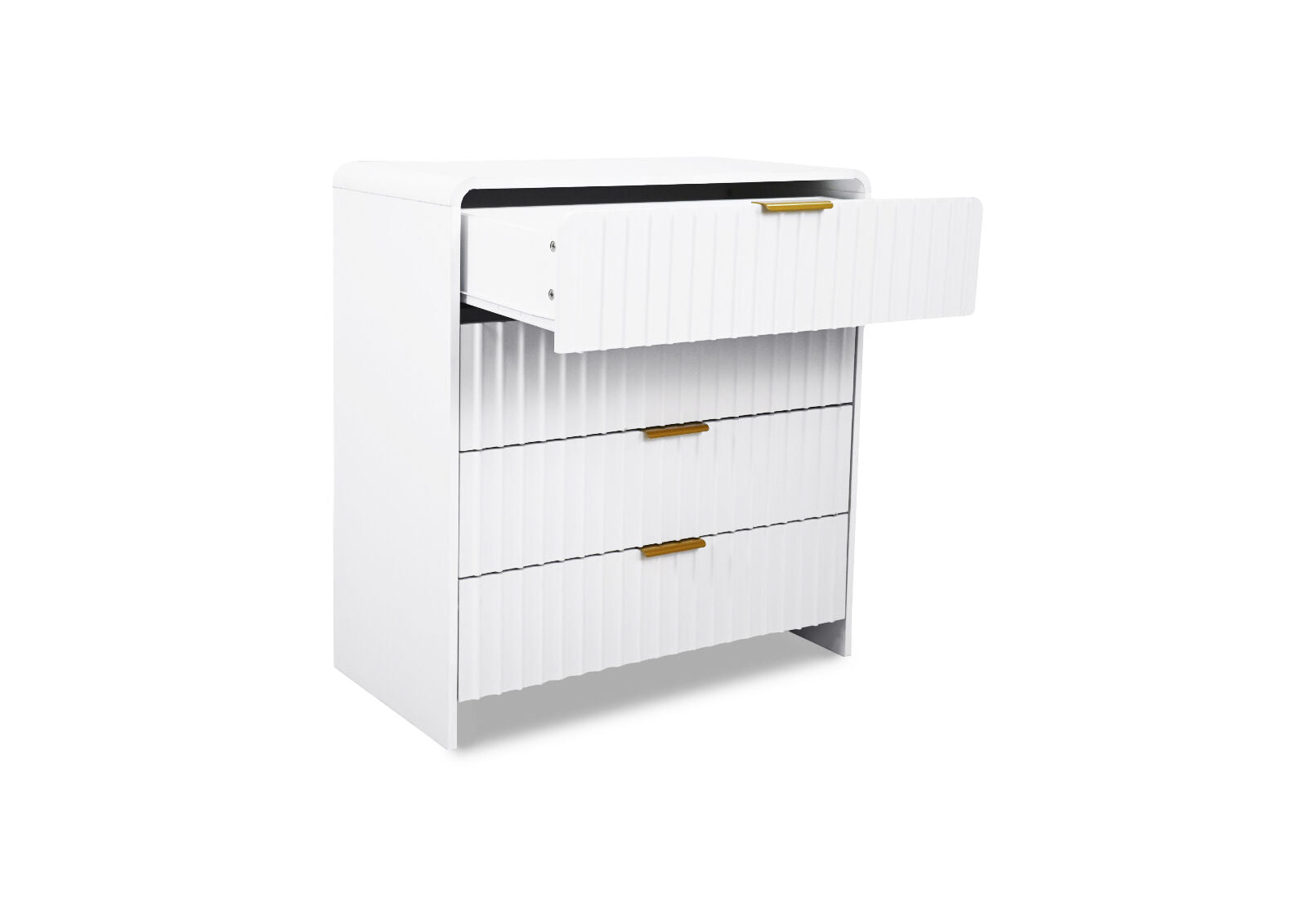 CARRARA 4 DRAWER TALL CHEST WHITE