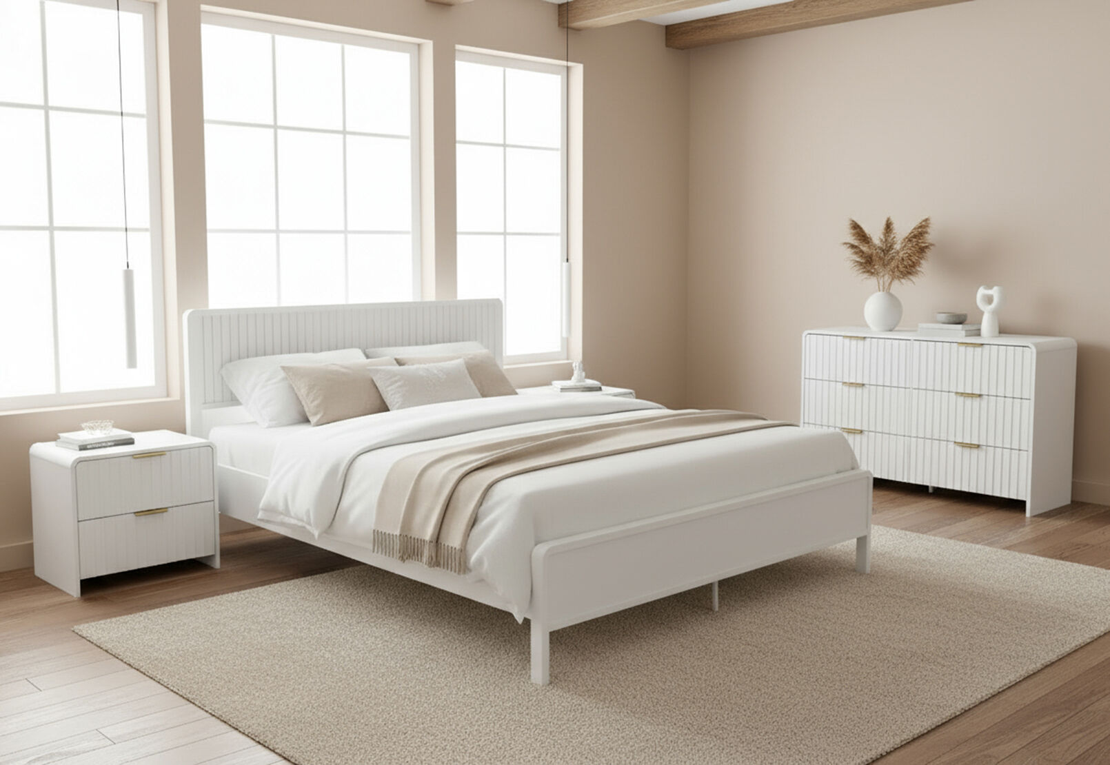 CARRARA 6 DRAWER DRESSER WHITE