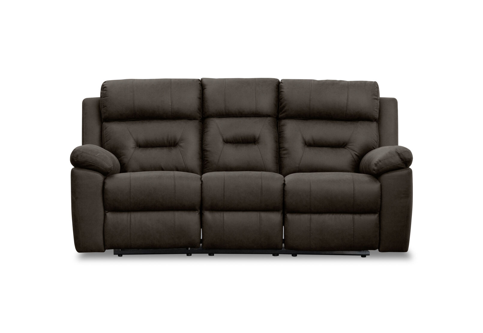 KESWICK FABRIC 3 SEATER WITH 2 INBUILT RECLINERS & DROP DOWN TABLE CHARCOAL