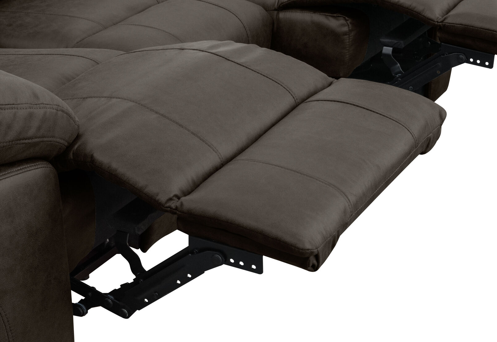 KESWICK FABRIC 3 SEATER WITH 2 INBUILT RECLINERS & DROP DOWN TABLE CHARCOAL