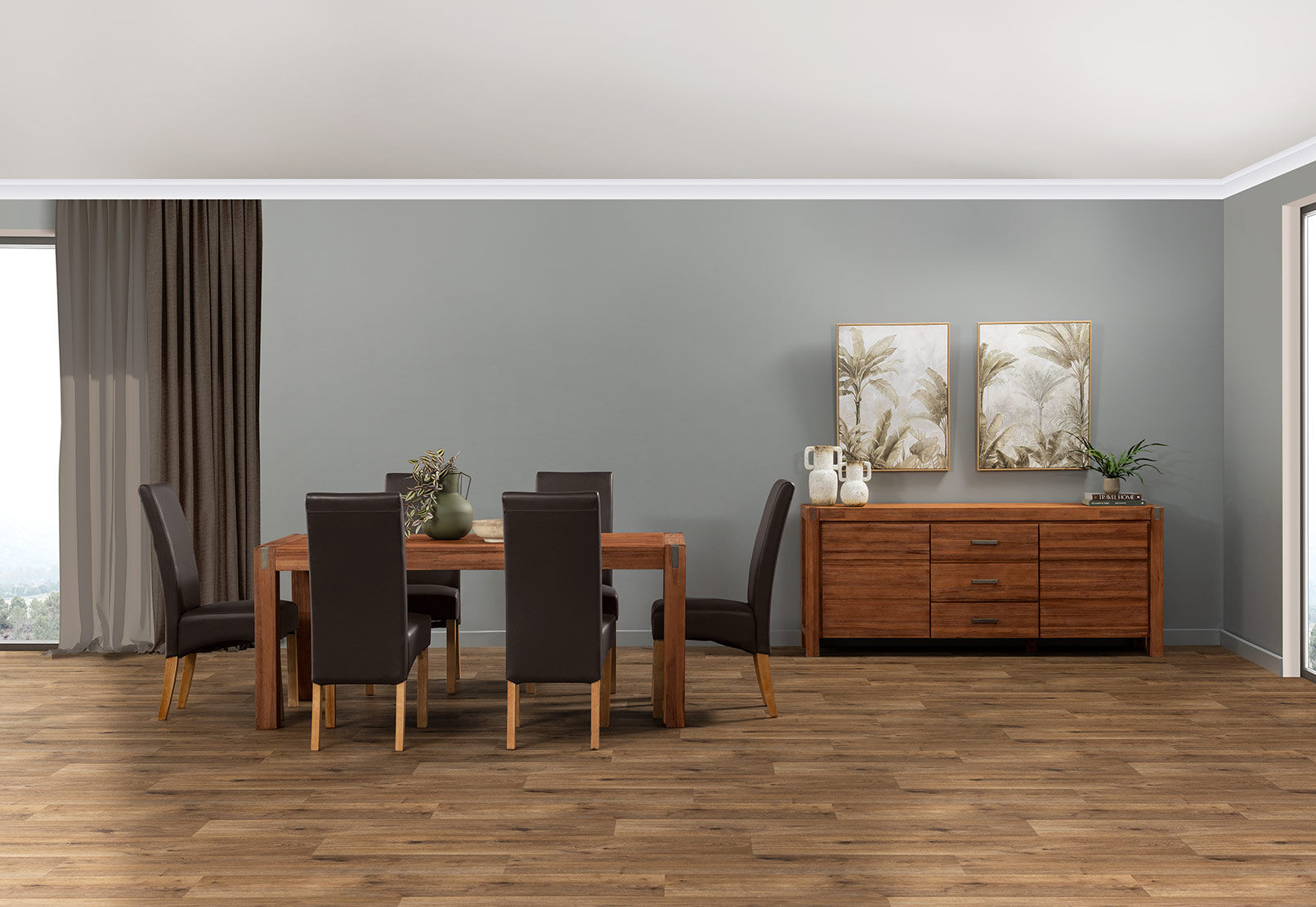 SILVERWOOD MK2 7 PIECE DINING SUITE CHOCOLATE