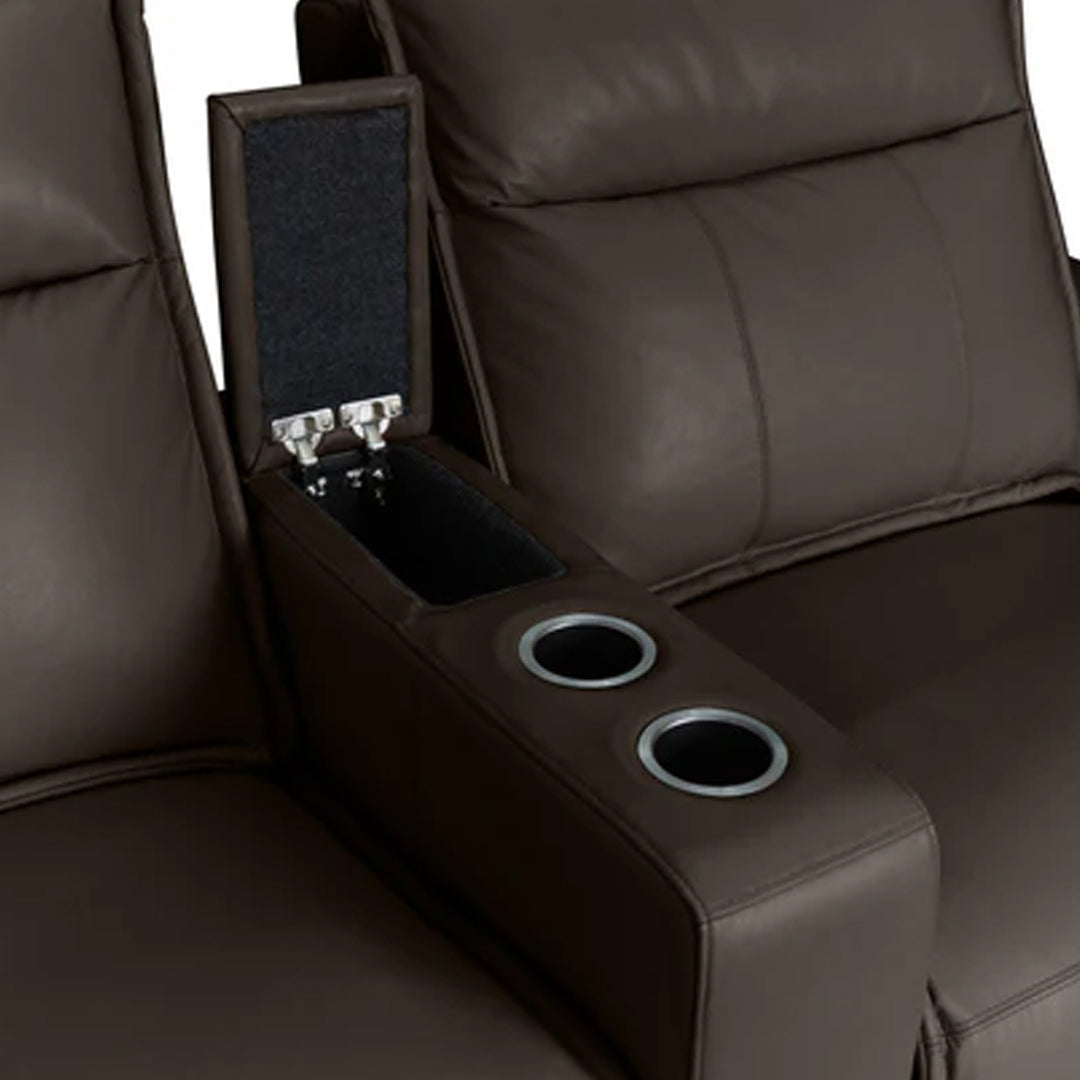 ALCINA LEATHER CONSOLE CHOCOLATE