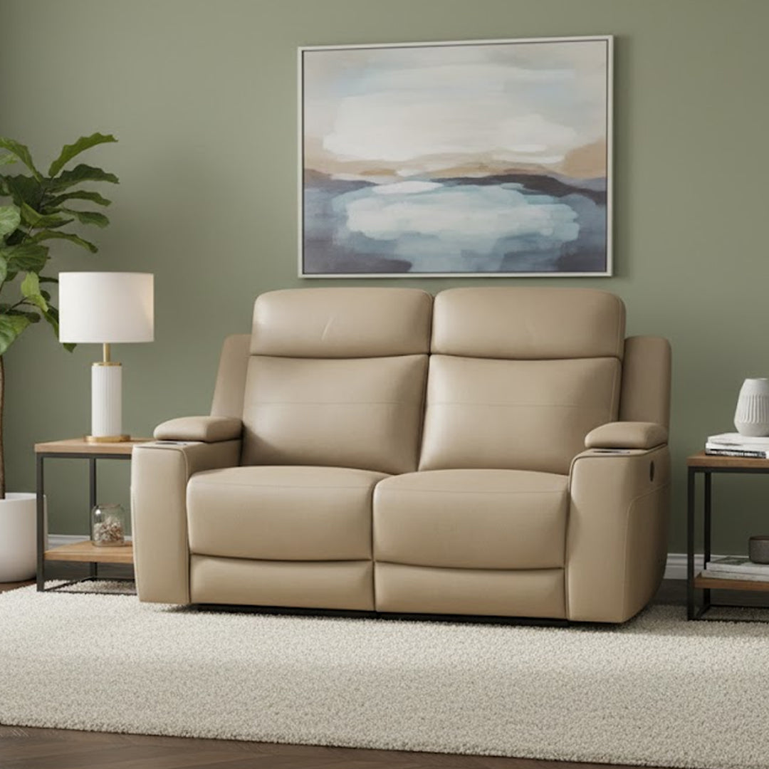 ALEXIOS 2 SEATER WITH ELECTRIC RECLINER STONE