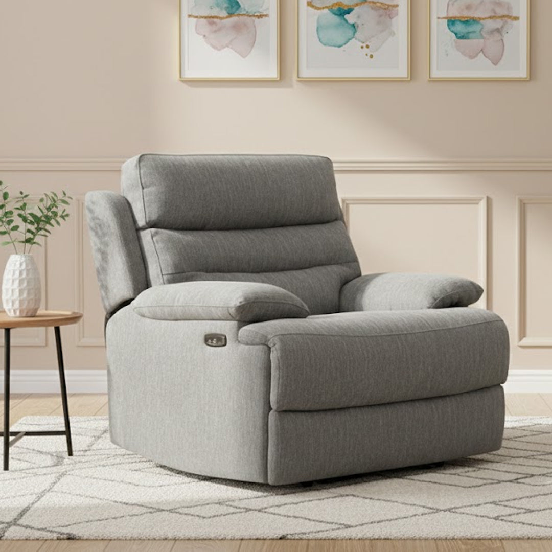 ANSELM FABRIC ELECTRIC RECLINER GREY