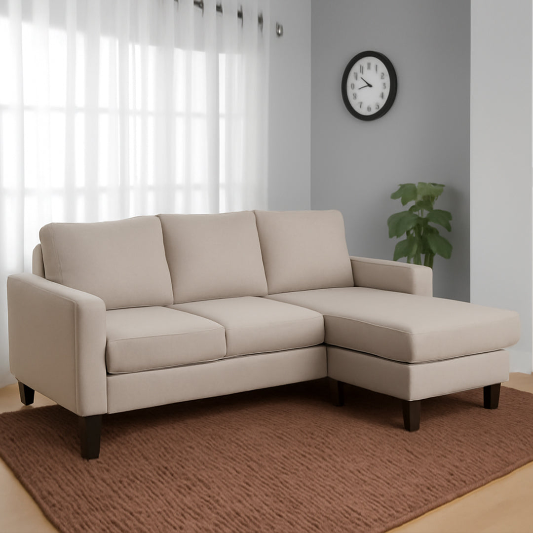 ARMADA COMMERCIAL LOISE 4 SEATER UPHOLSTERED MODULAR SOFA WITH RIGHT CHAISE