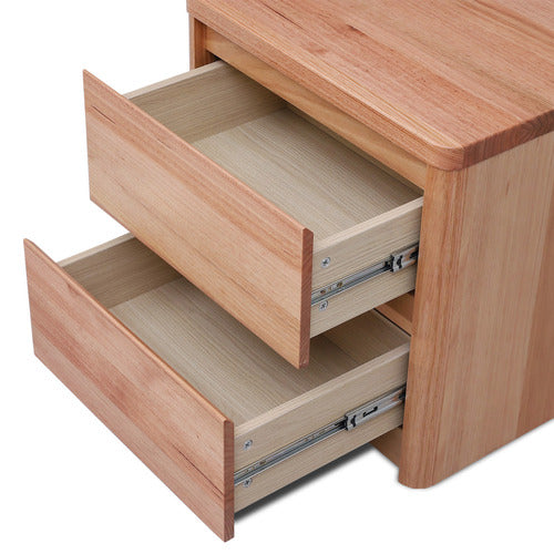 EVERGREEN HOME MONTY TASMANIAN OAK WOOD BEDSIDE TABLE