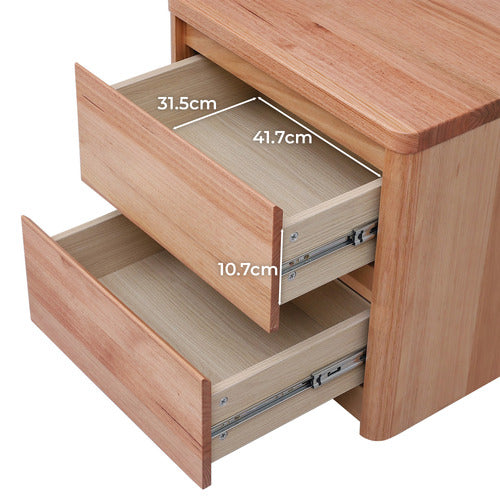 EVERGREEN HOME MONTY TASMANIAN OAK WOOD BEDSIDE TABLE