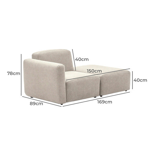 LINEA FURNITURE ADDISON CORNER ARMCHAIR & OTTOMAN SET